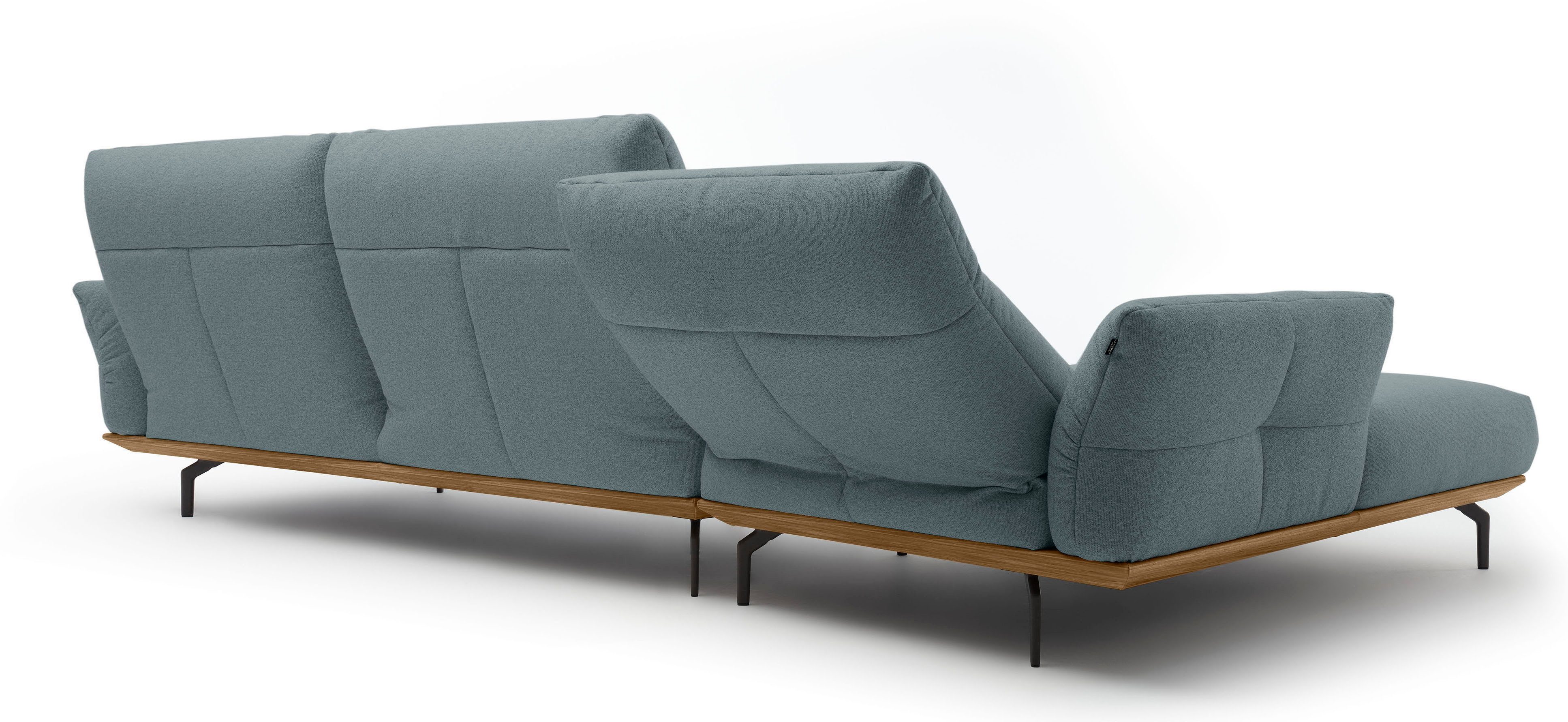 Creation BY ROLF BENZ Hoekbank Hs.460 Sokkel in walnotenhout, onderstel in umbra grijs, breedte 338 cm