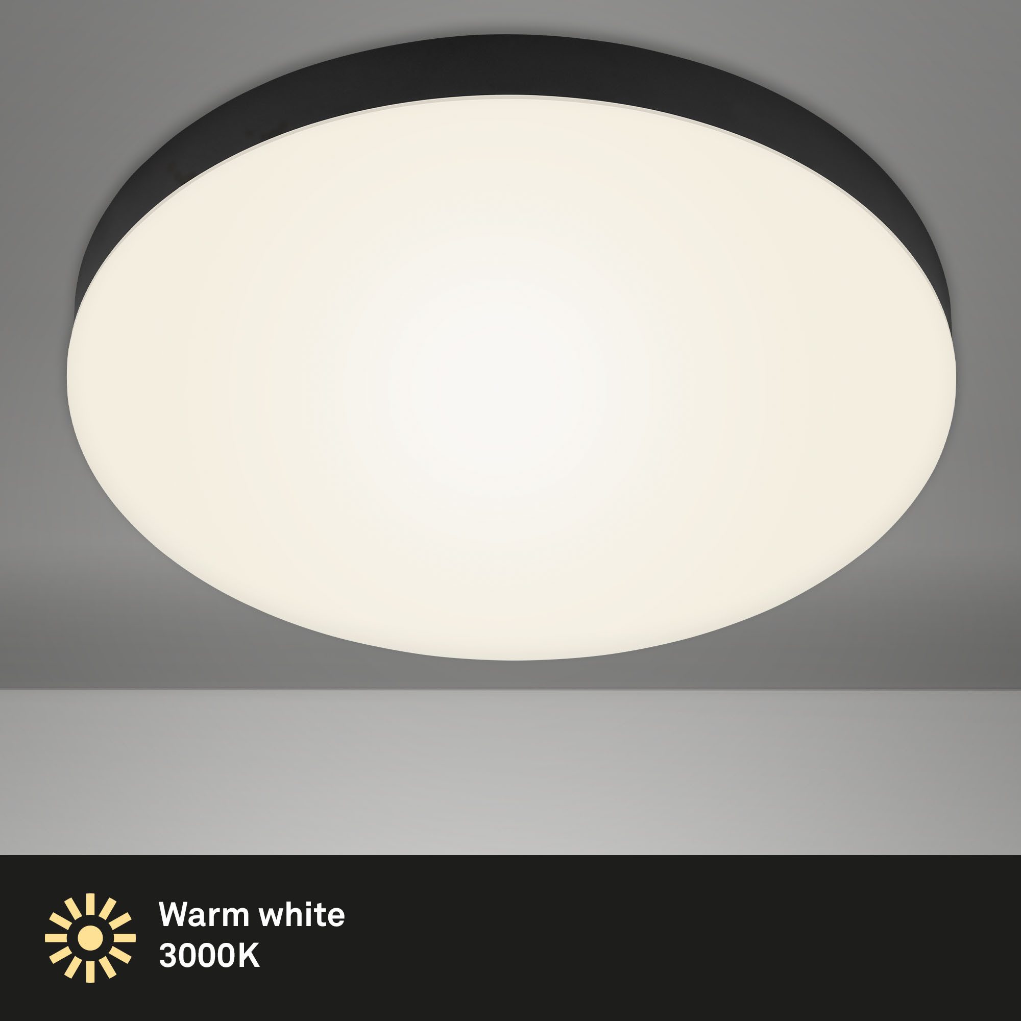 Briloner Leuchten Plafondlamp LED opbouwlamp Flame Plafondlamp, 38,7x3,6cm, 24,5W, woonkamer, slaapkamer, keuken