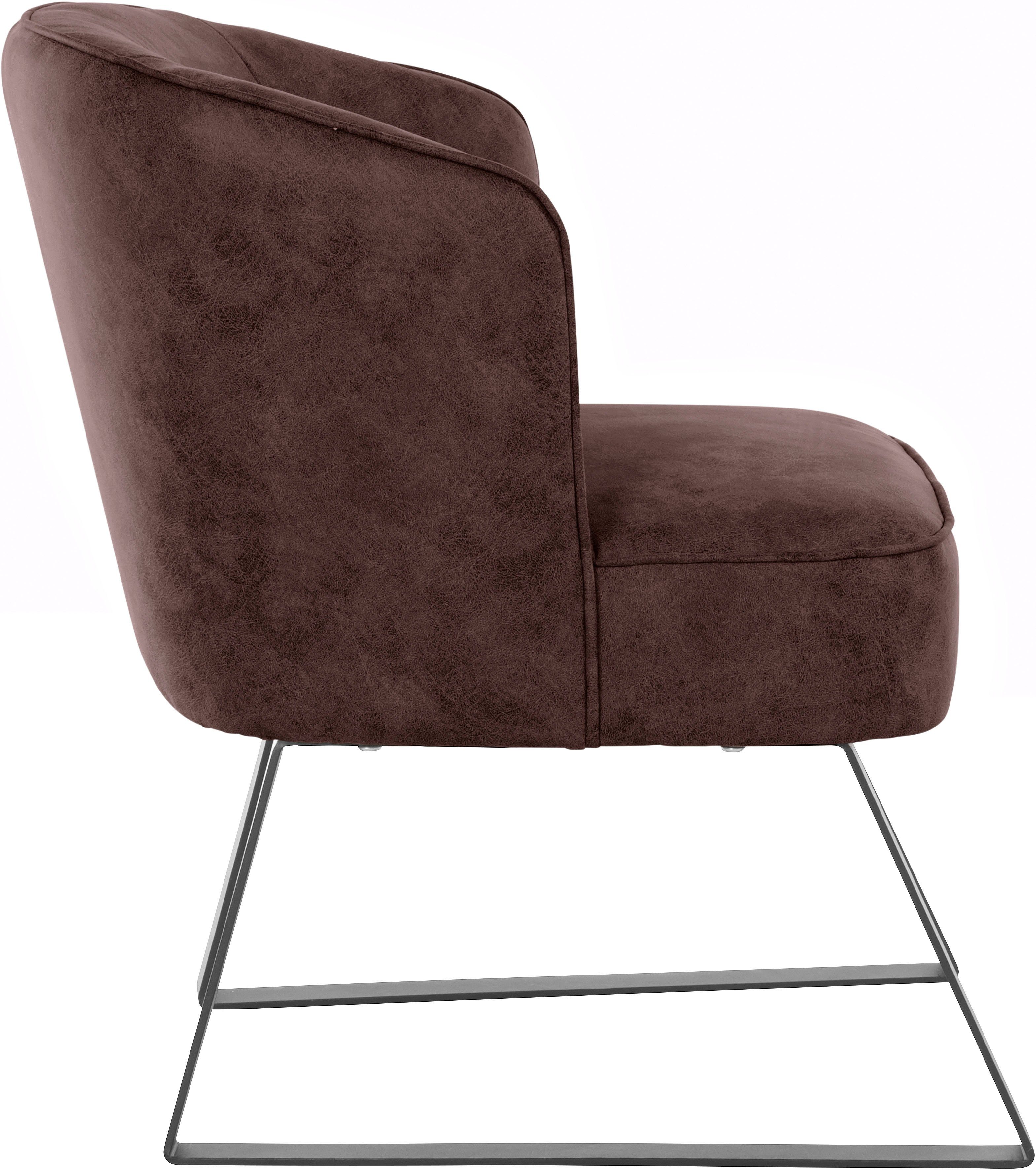 exxpo - sofa fashion Fauteuil Americano, loungestoel met bies en metalen poten, verschillende typen bekleding, 1 stuk