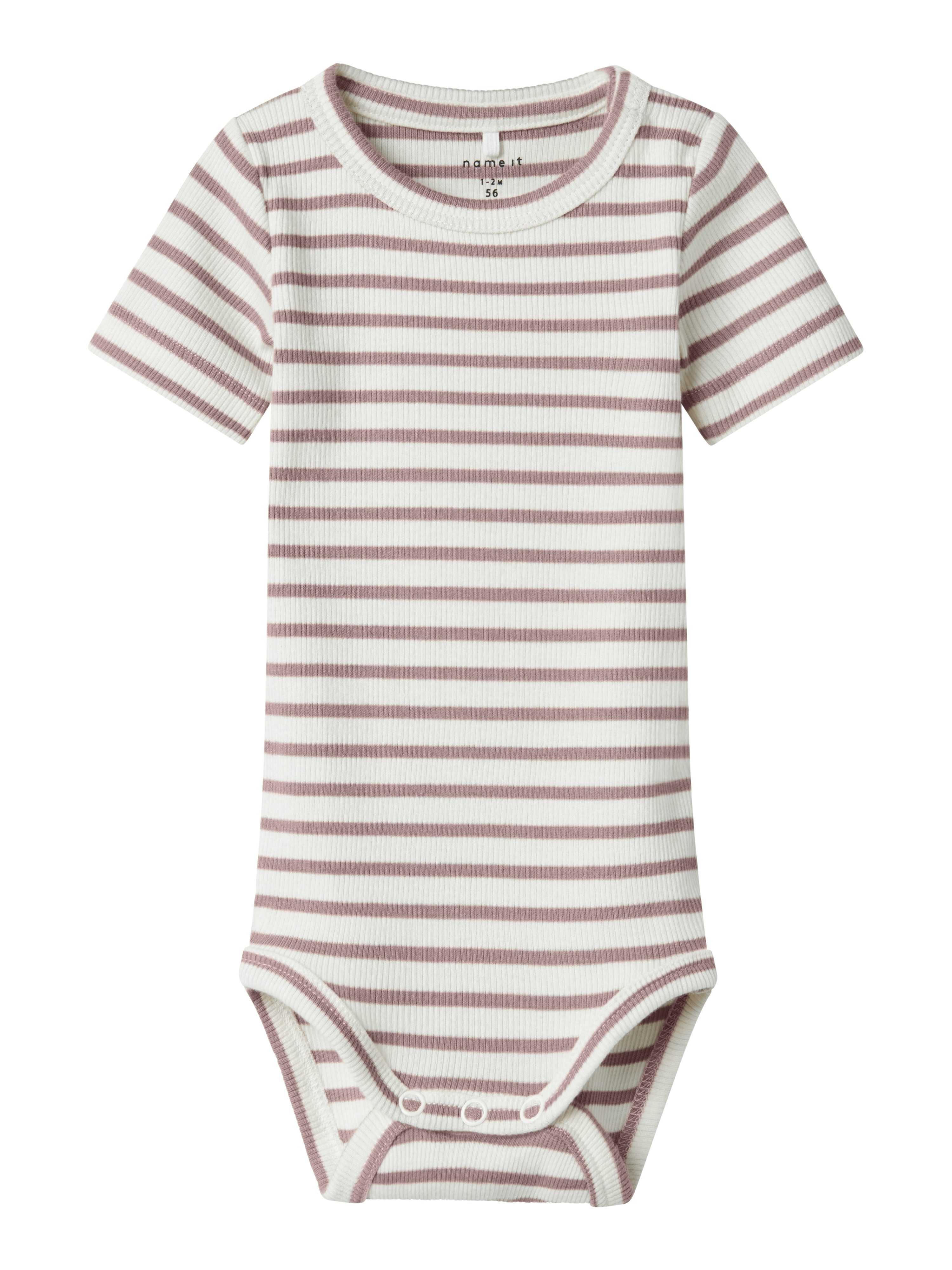 Name It Body met korte mouwen NBNBANI SS BODY NOOS kinderen rompertjes maat 80 roze
