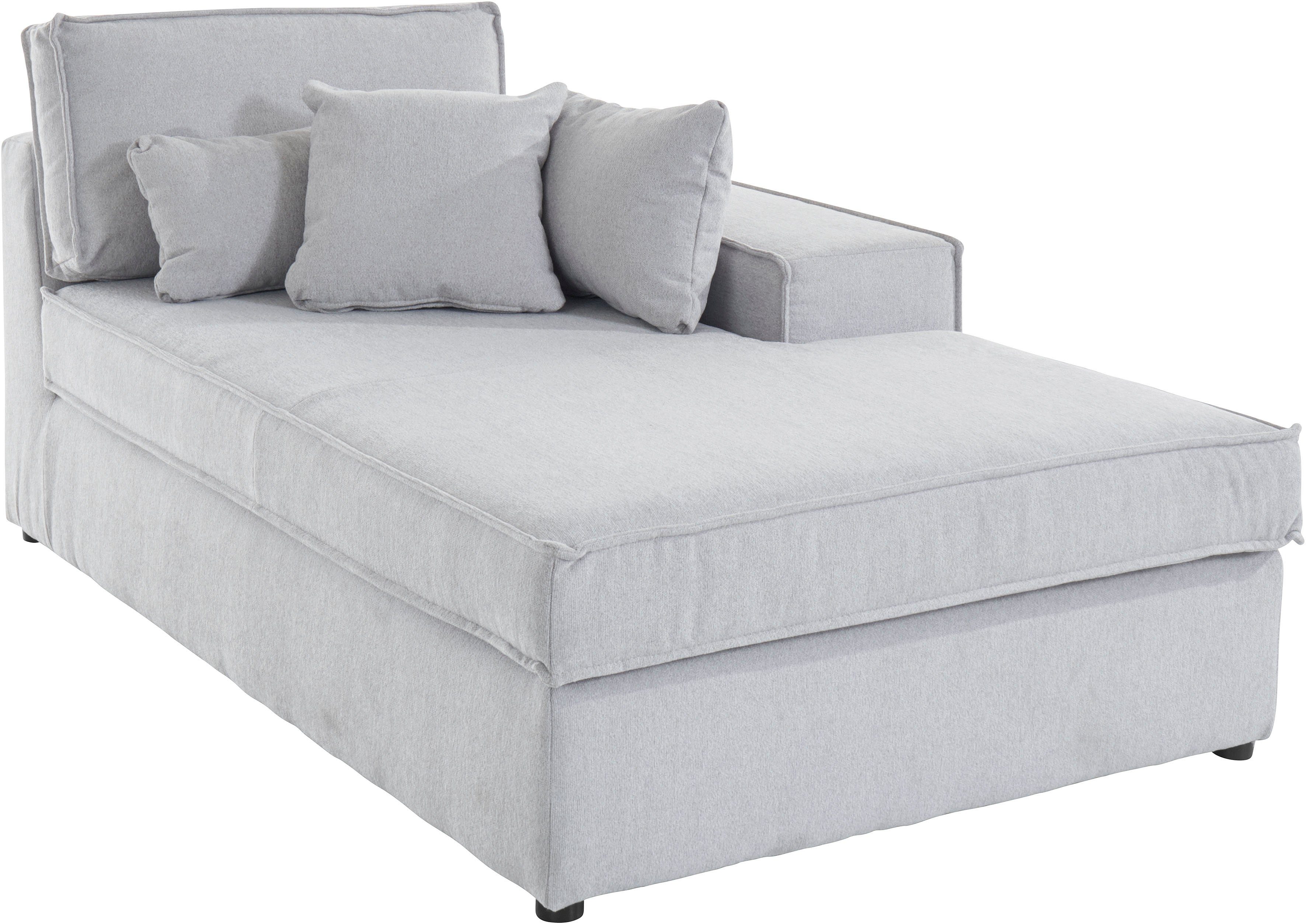 RAUM.ID Ottomane Florid afzonderlijk plaatsbaar of als deel van een modulaire bank, ook in cord grijs, chaise longues, 100 cm