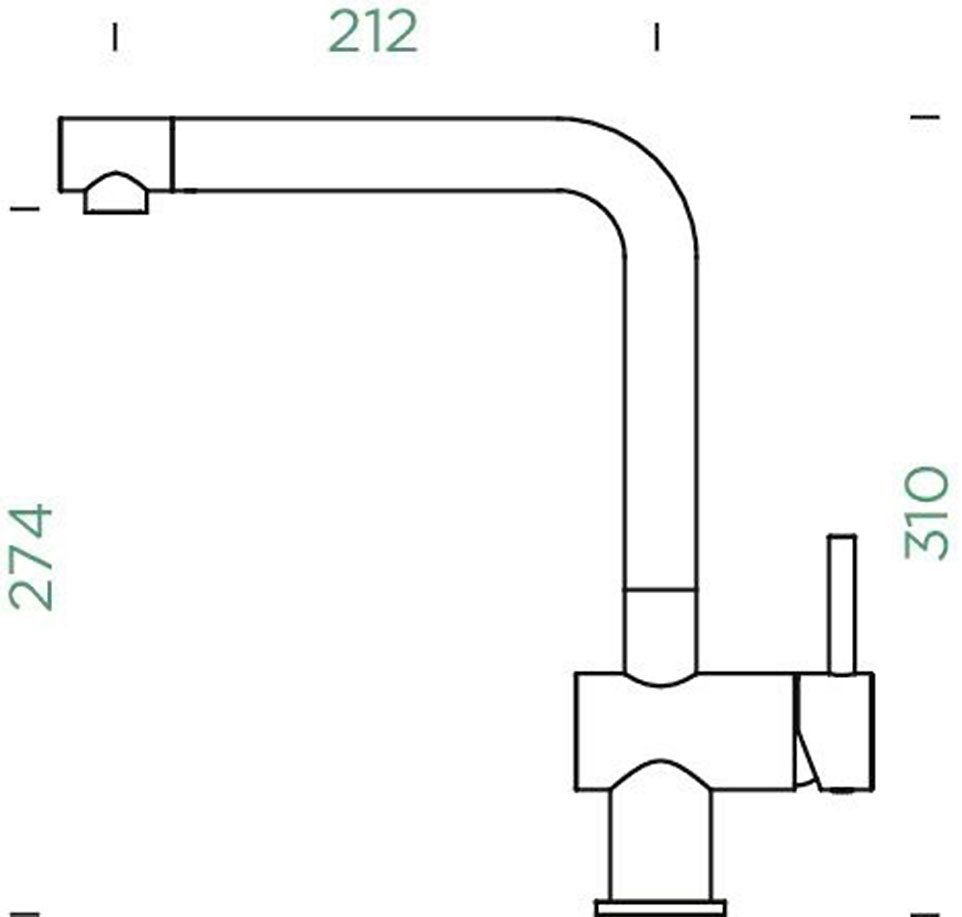 Schock Keukenkraan EPOS FA Feestuitloop, waterbesparende perlator, draaibereik 360°