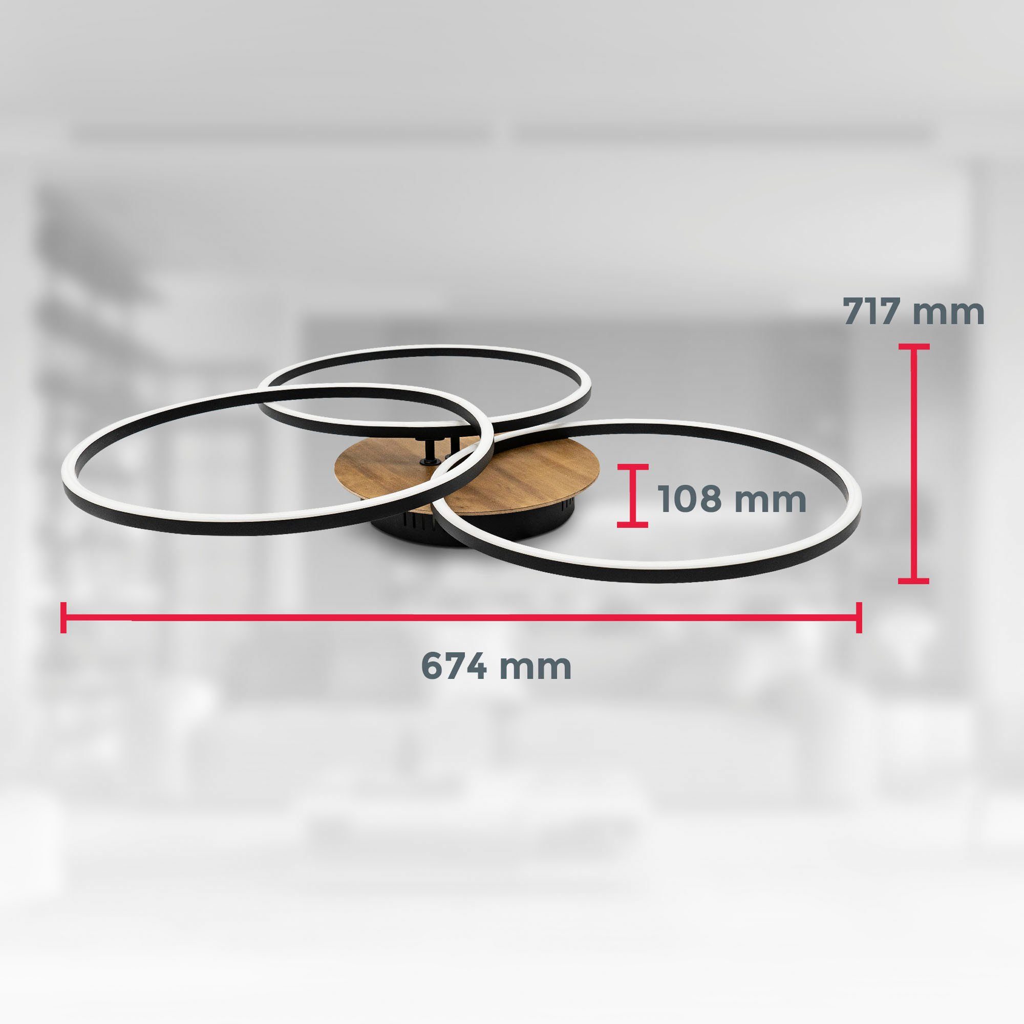 B.K.Licht Led-plafondlamp BK_FR1528 LED plafondlamp, 40 watt, kleurtemperatuurregeling, dimbaar (1 stuk)