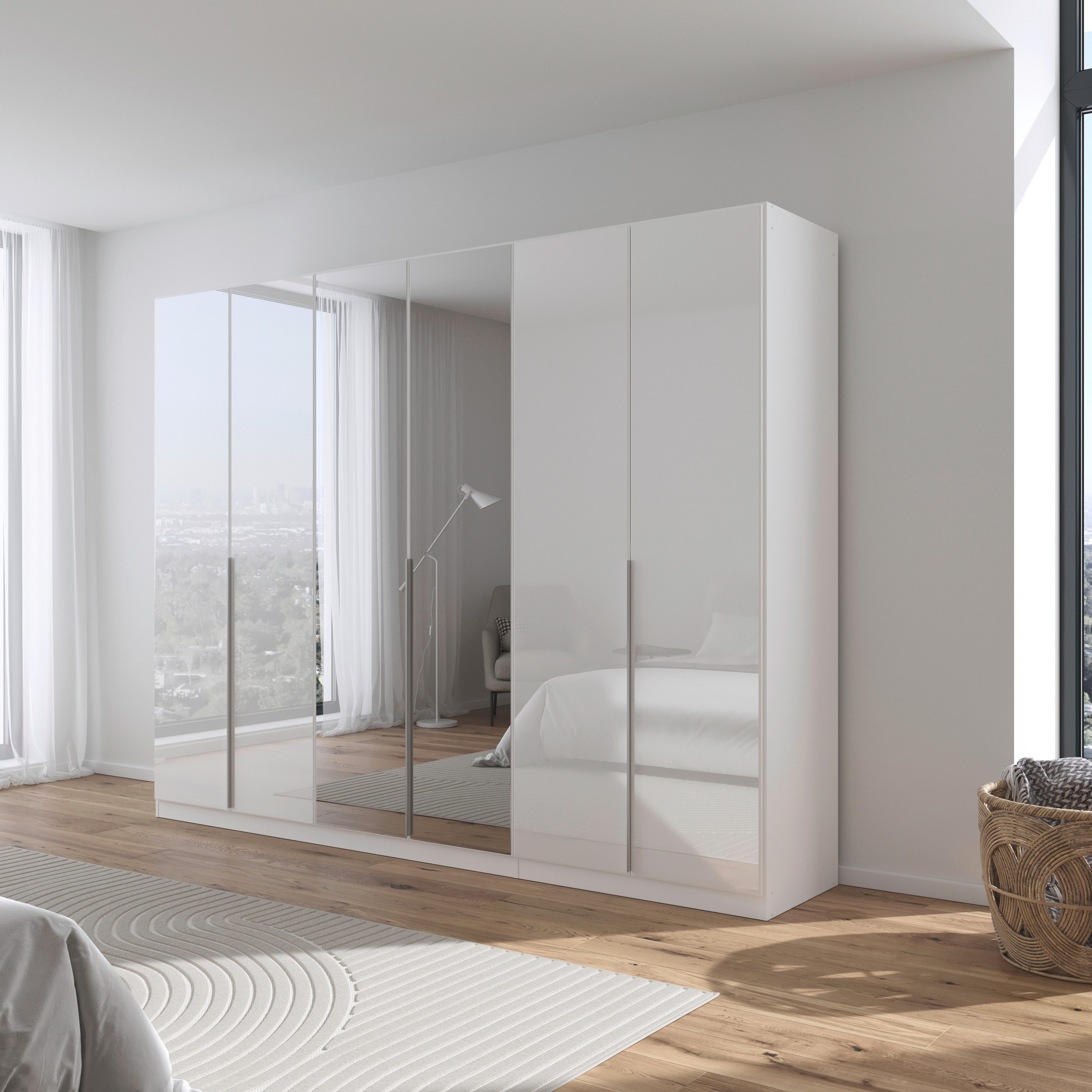 rauch Draaideurkast Kledingkasten kast garderobe AGORDO met glazen front doordachte binnenuitrusting, in 6 breedtes en 2 hoogtes made in germany