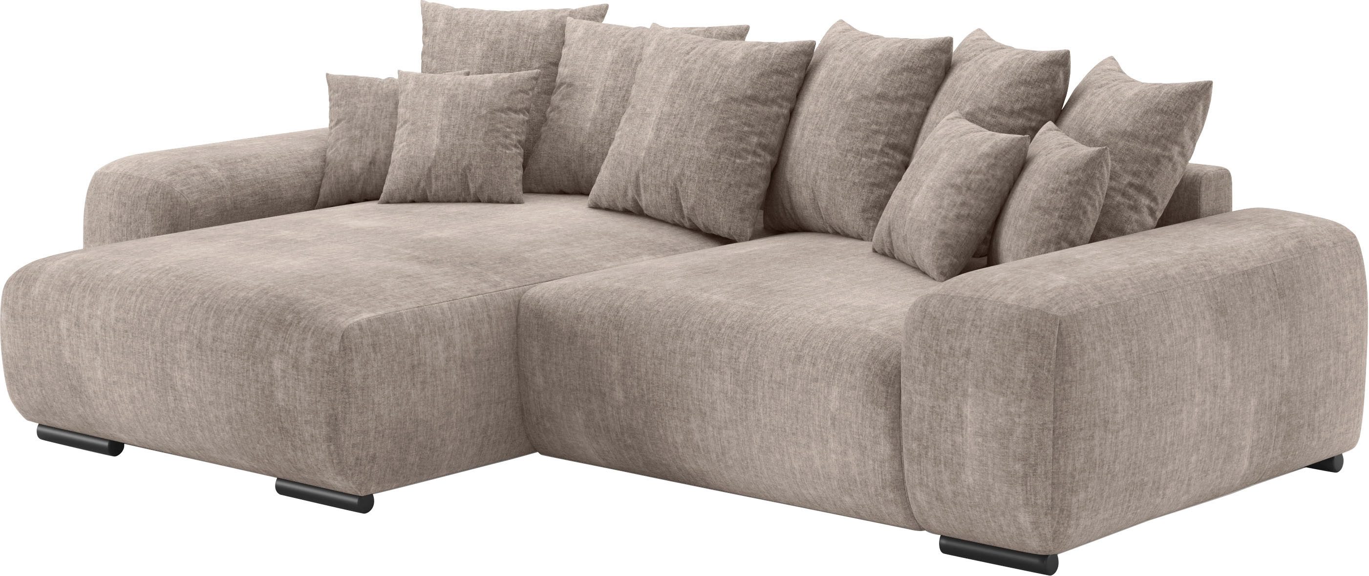 Mr. Couch Hoekbank Sundance L-vorm Doorlopende slaper met EasyBett-slaapfunctie, bedlade bruin, hoekbanken, Zonder slaapfunctie/zonder bedkist/zonder