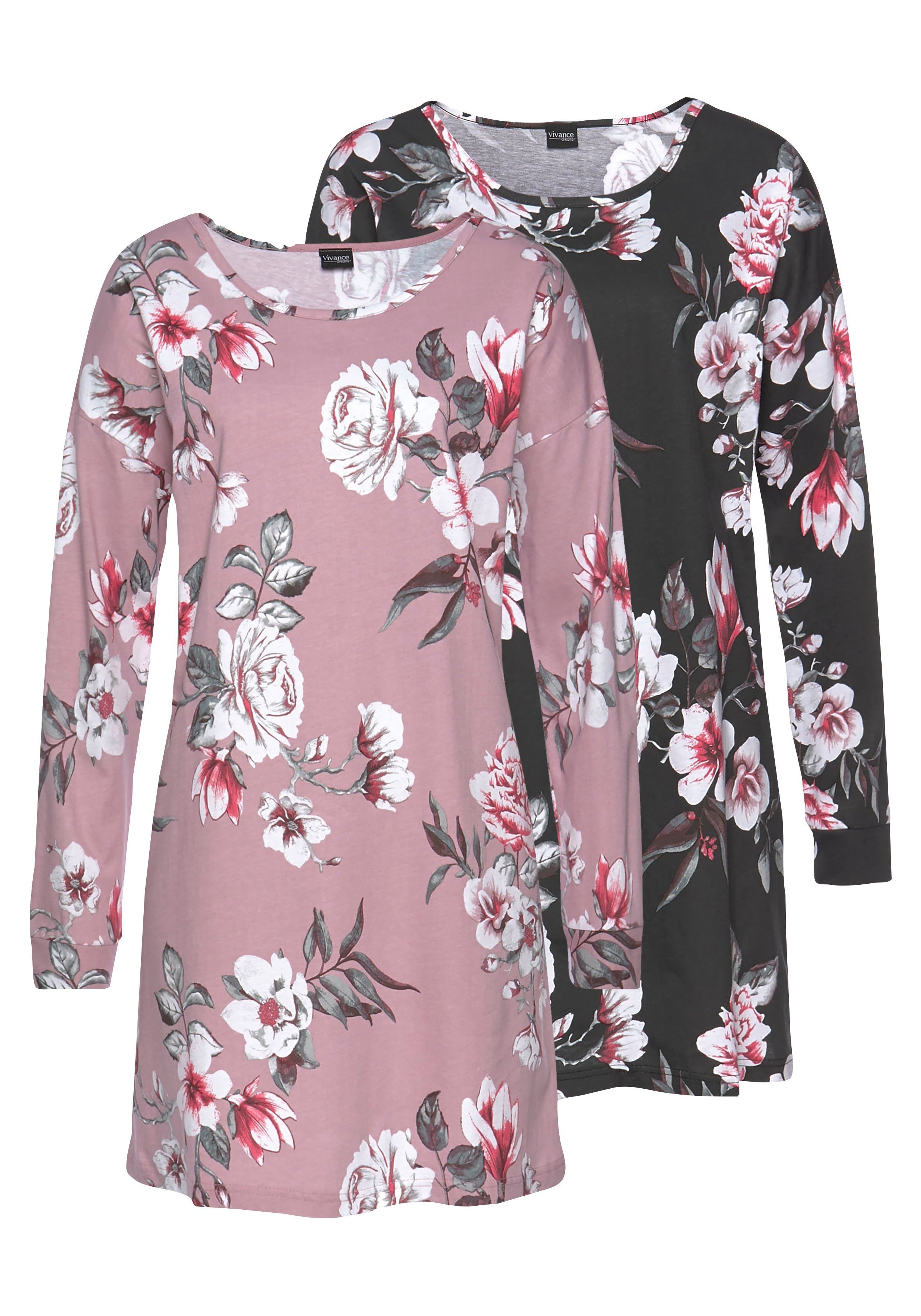 Vivance Dreams Nachthemd met bloemenprint (Set van 2)