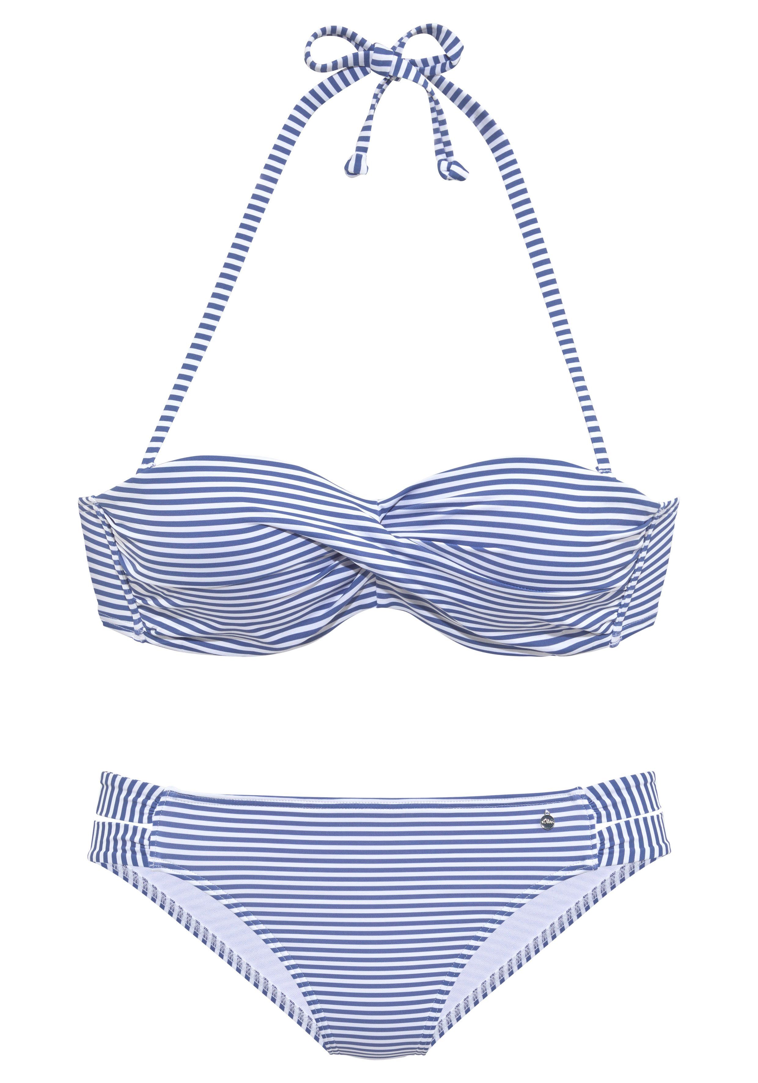 s.Oliver RED LABEL Beachwear Beugelbikini in bandeaumodel in gedraaide look