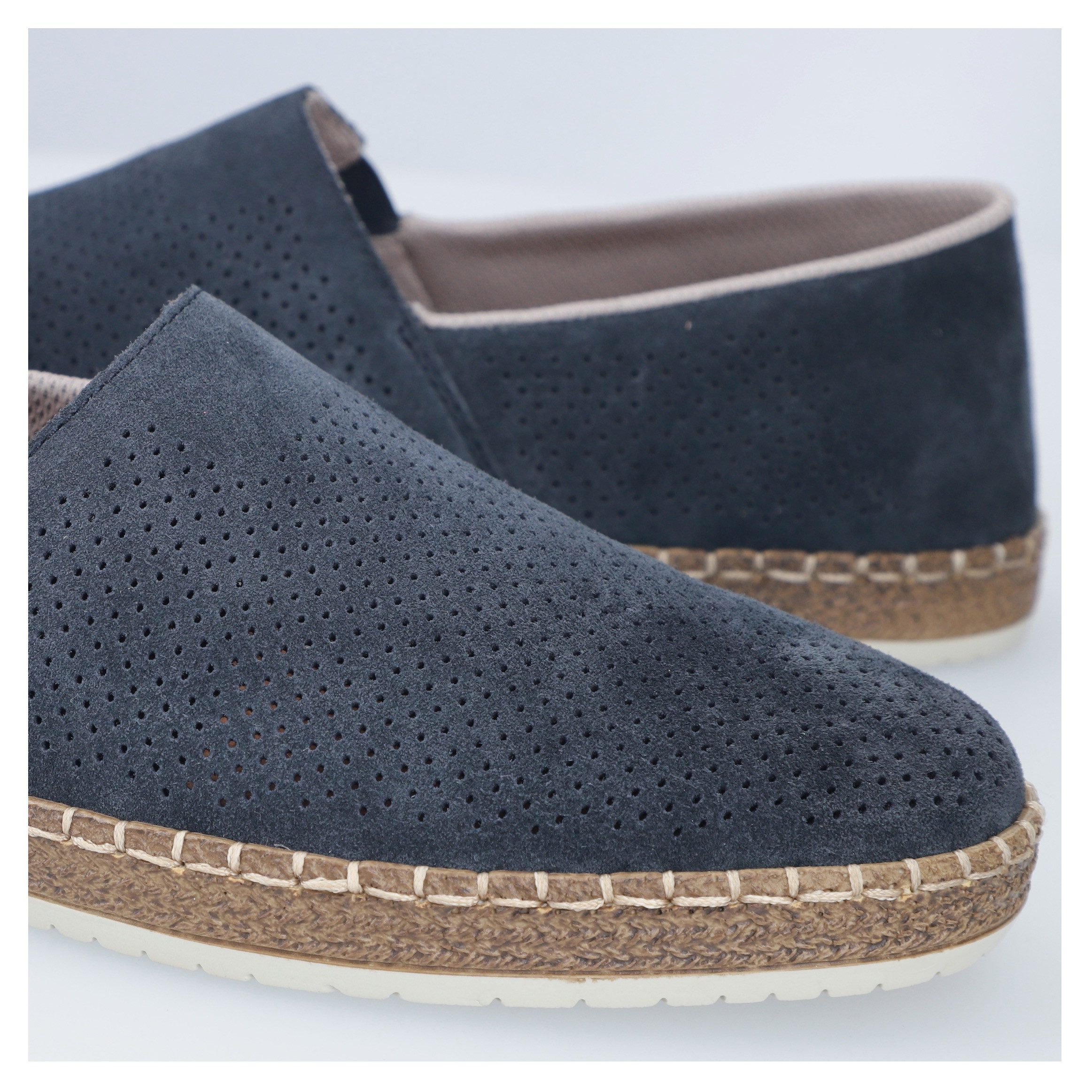 Rieker Instappers , instapschoen, casual slipper, moccasin met perforatie