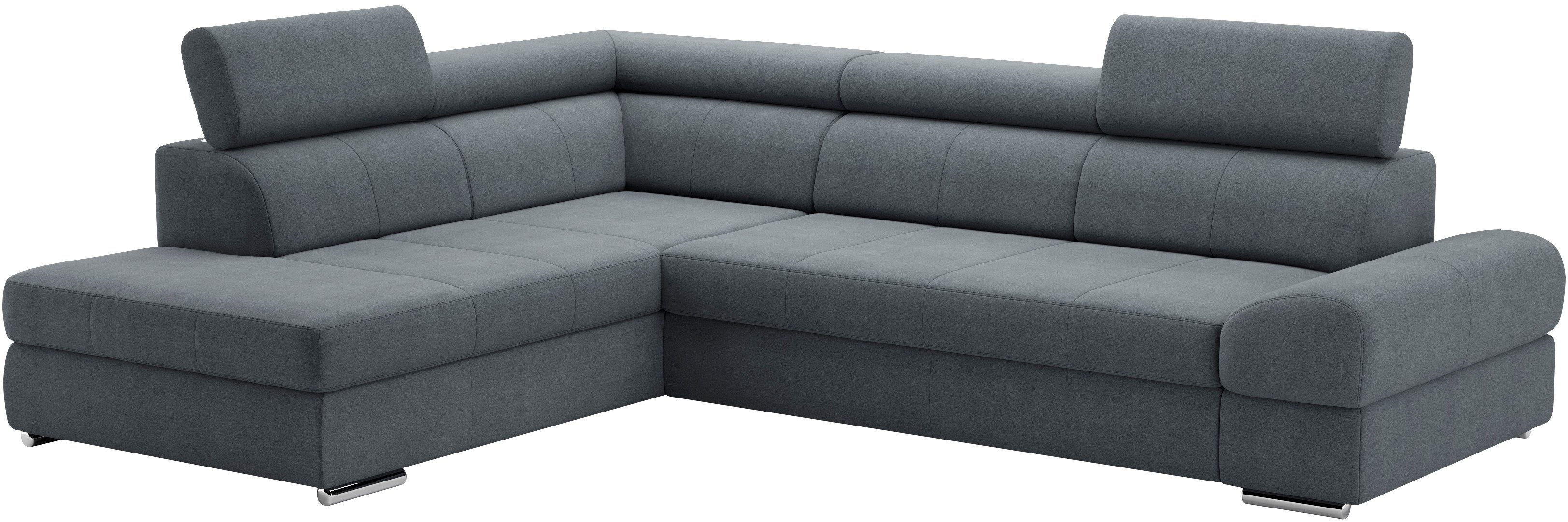 sit&more Hoekbank Broadway L-vorm met verstelbare hoofdsteunen, naar keuze met slaapfunctie