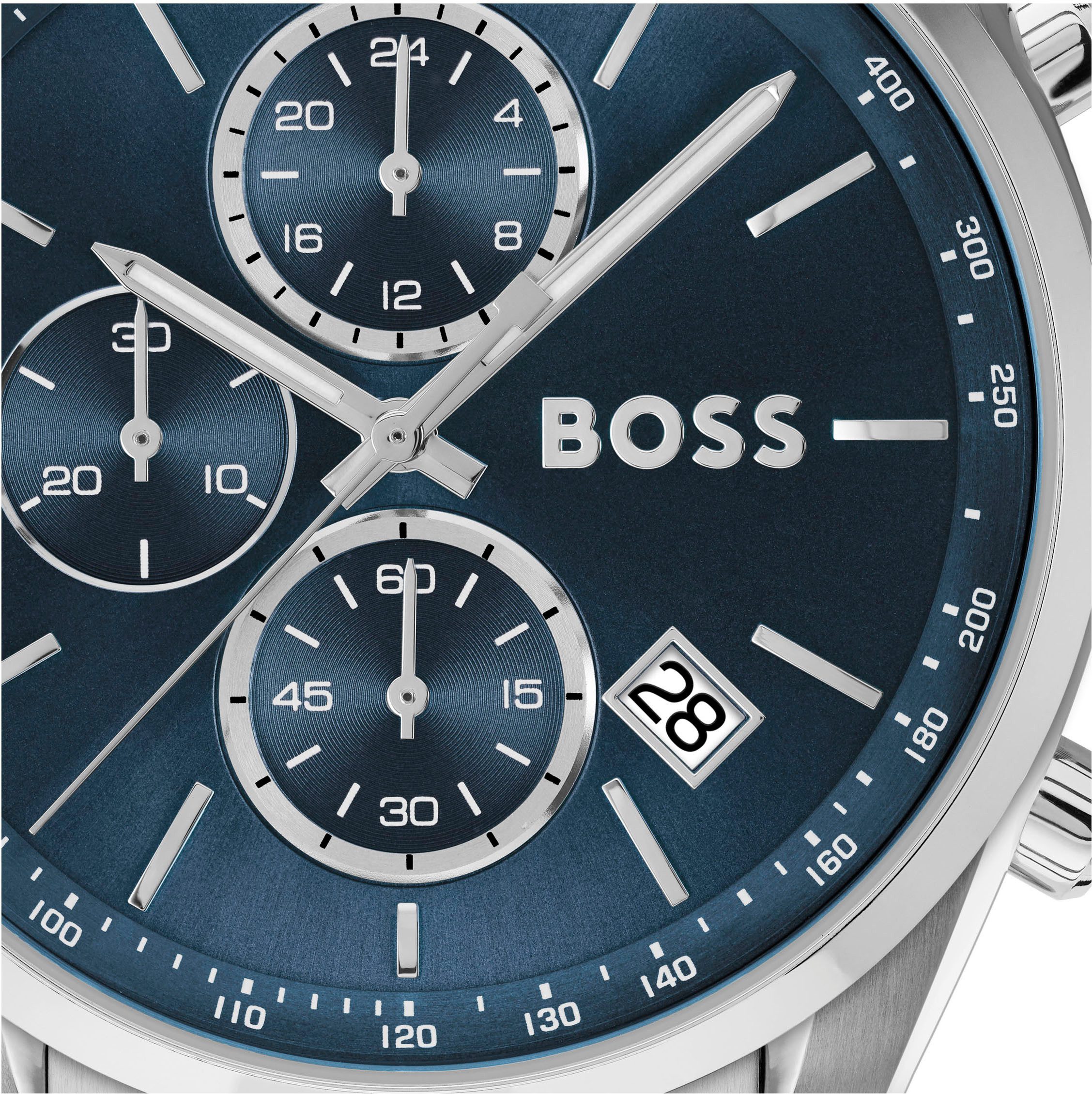 Boss Chronograaf GRAND PRIX 44 Quartzhorloge, horloge, herrenuur, roestvrijstalen band, analoog, dag