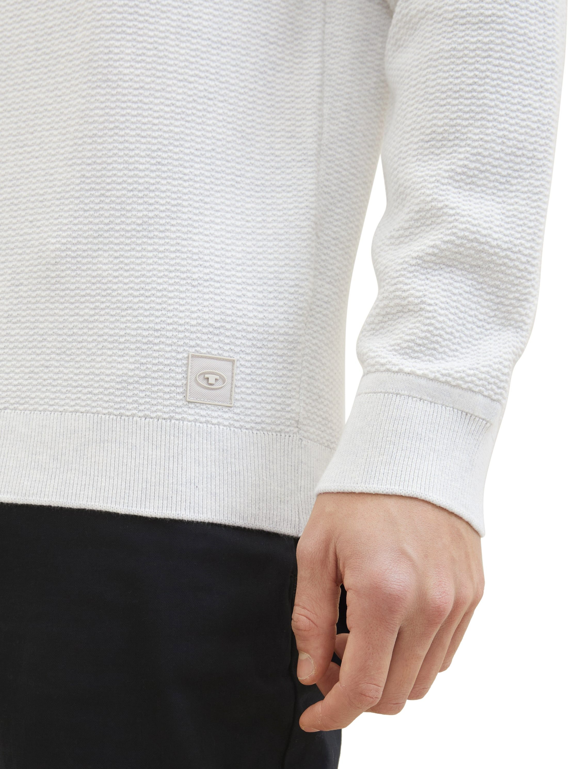 Tom Tailor Gebreide trui met logo-badge aan de zijkant
