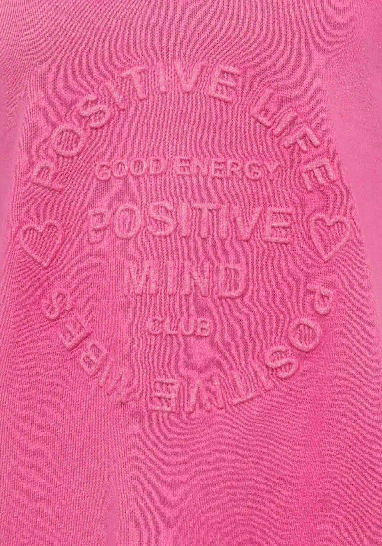 Zwillingsherz Sweatshirt Positive Mind met contrastnaad in neonkleur