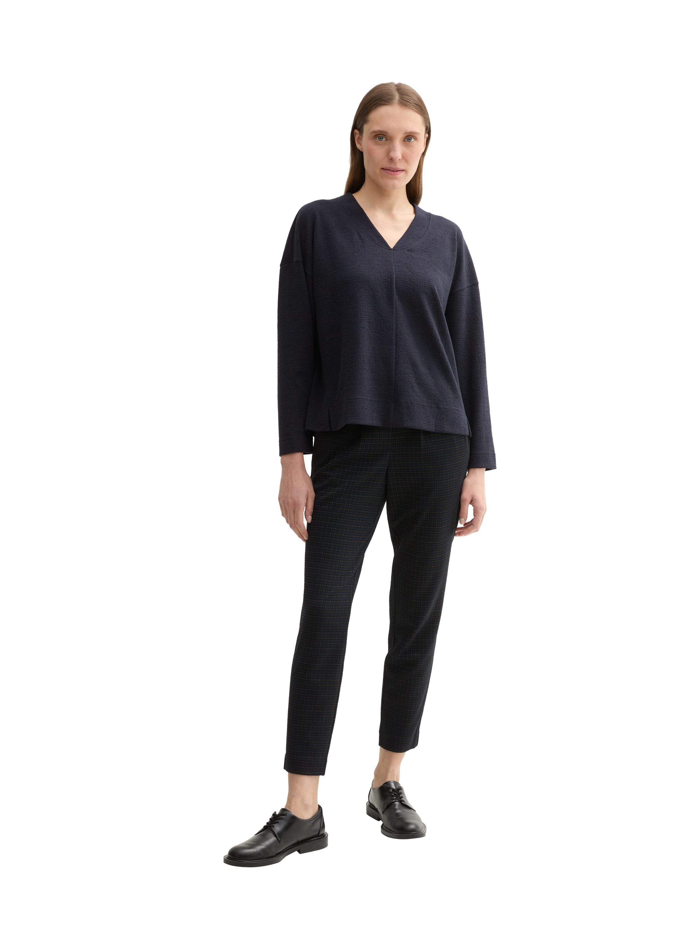 Tom Tailor Sweatshirt met structuur en v-hals