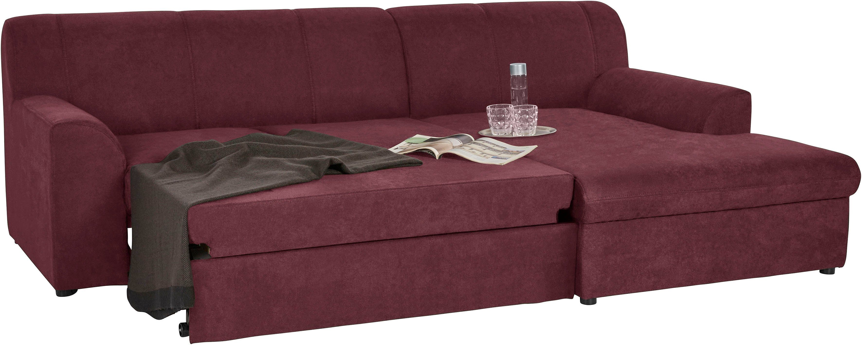 DOMO collection Hoekbank Topper, elegant en tijdloos, compacte afmetingen 245/155cm, L-vorm