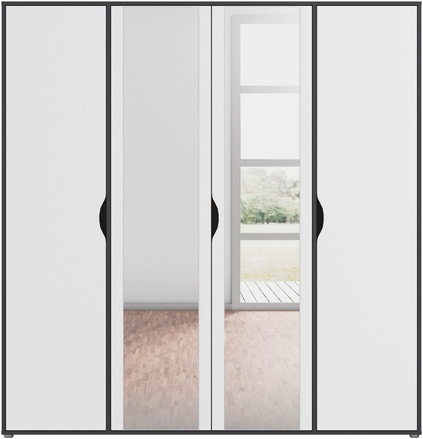 rauch Draaideurkast Kledingkast Kast Garderobe Wasmand NARAI met Spiegel Greefaansluitingen voor een greeploze look TOPSELLER MADE IN GERMANY