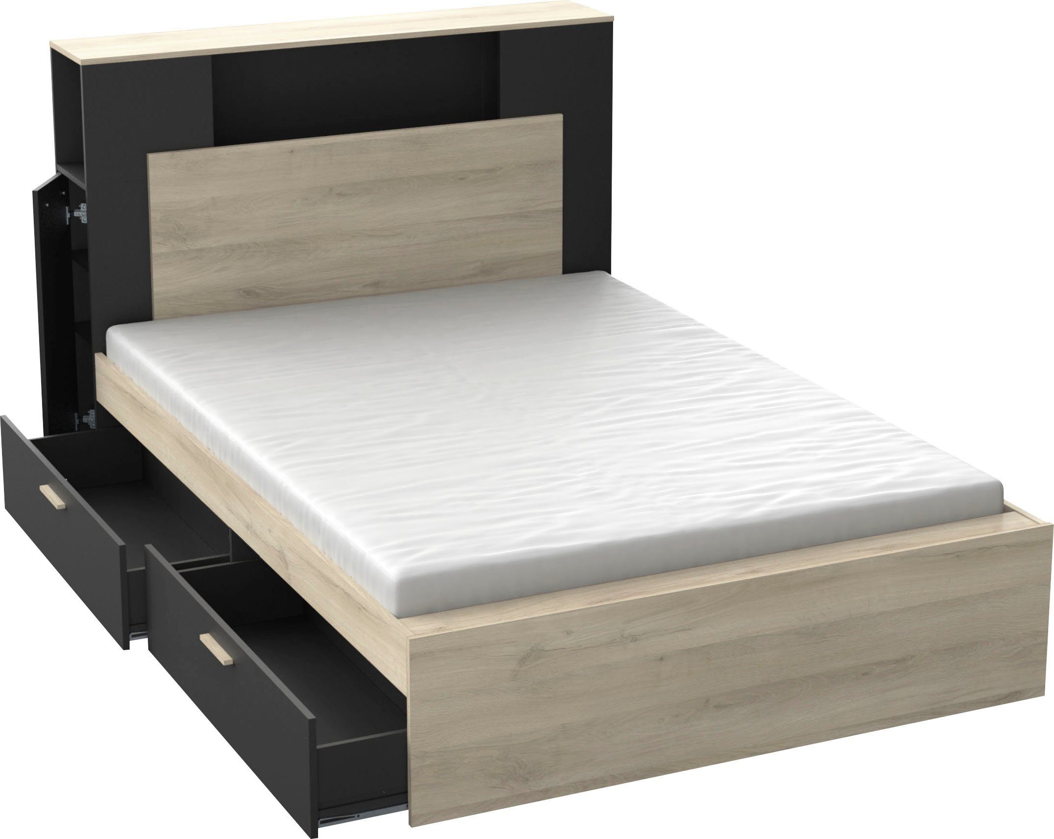 Demeyere GROUP Bedframe LIFE ideaal voor kleine kamers, ruimtebesparend, veel opbergruimte