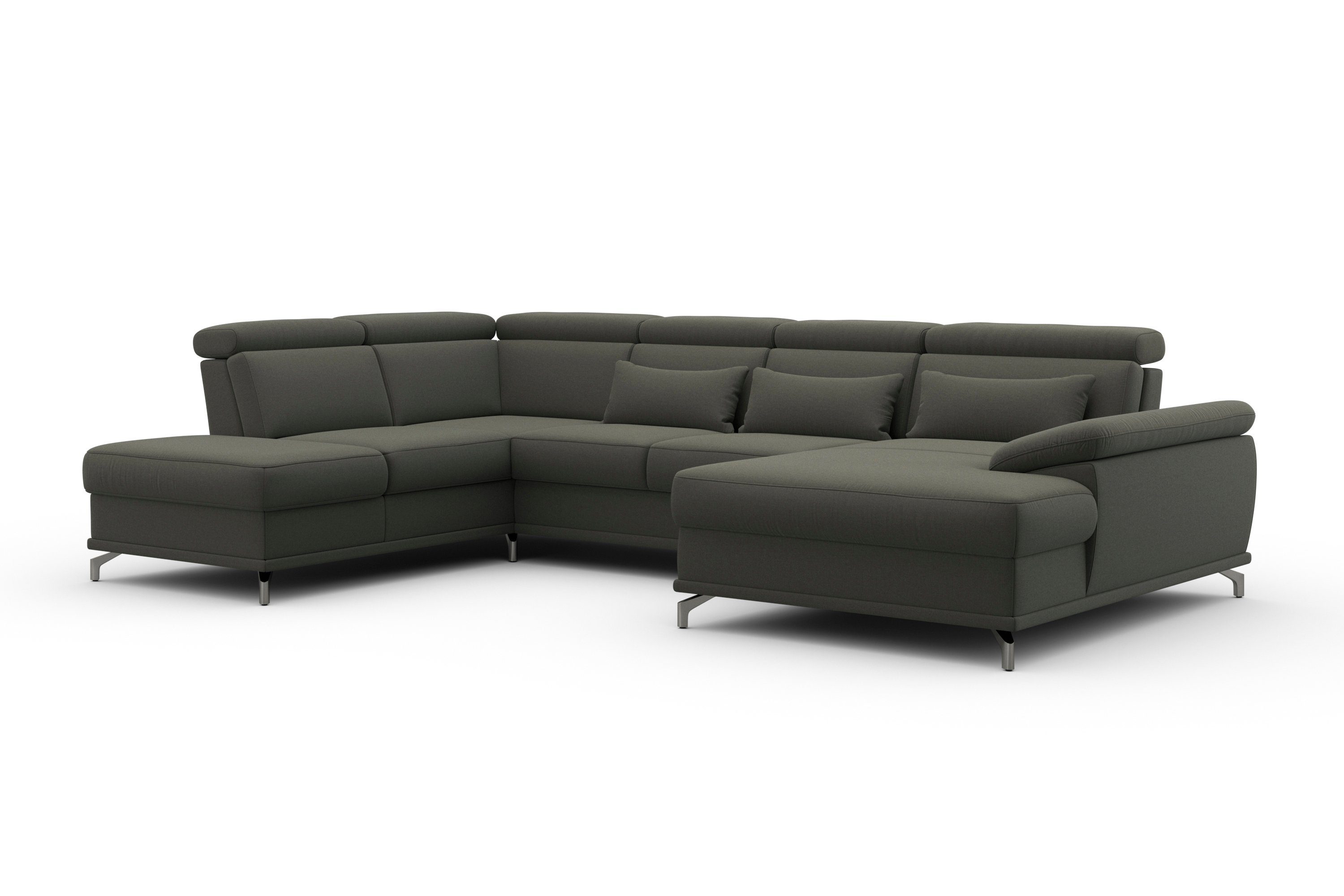 sit&more Zithoek Cabrio U-vorm, met zitdiepteverstelling, arm- en hoofdsteunverstelling