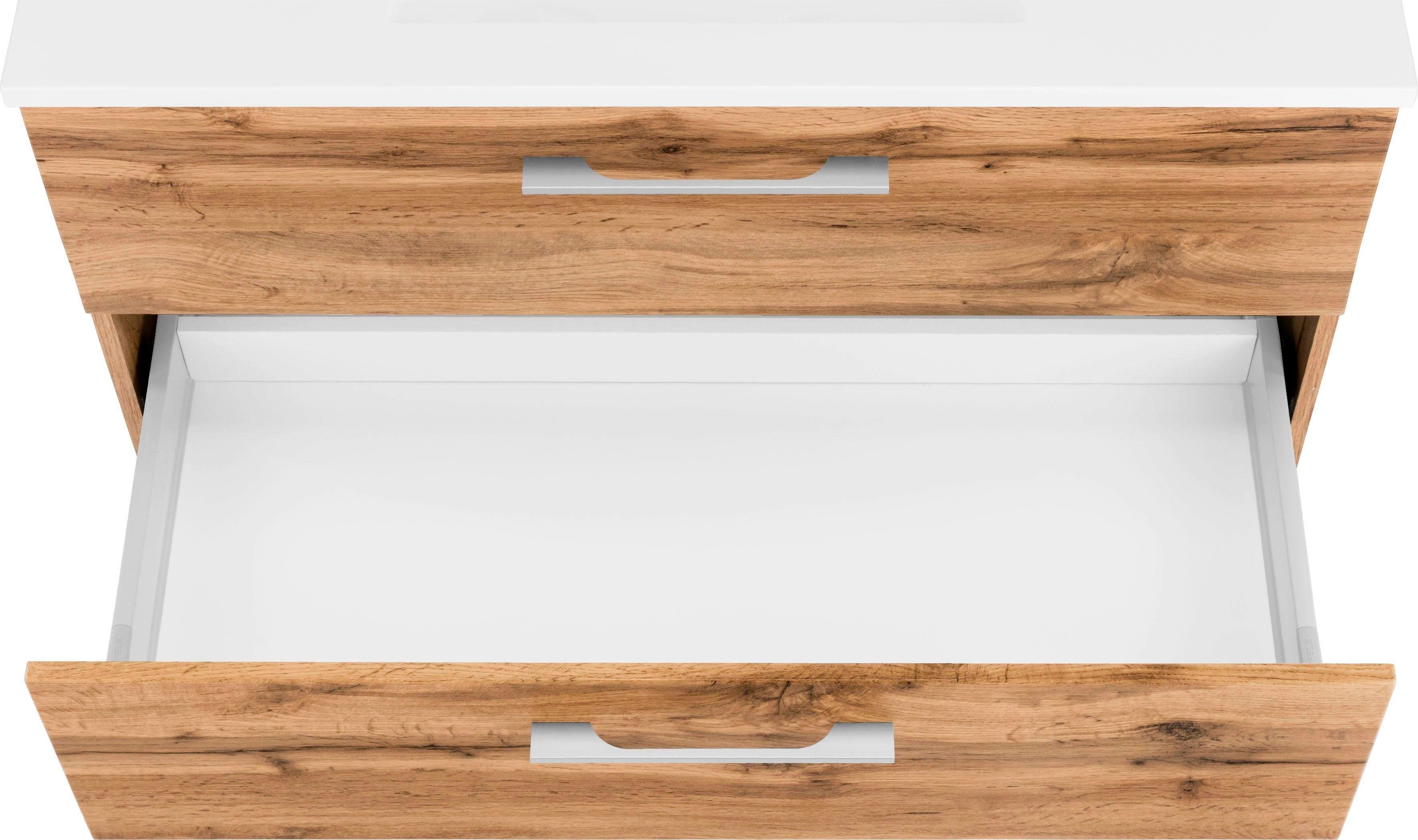 welltime Badkamerserie Soria Wastafelmeubel breedte 100 cm, spiegelkast (2-delig)