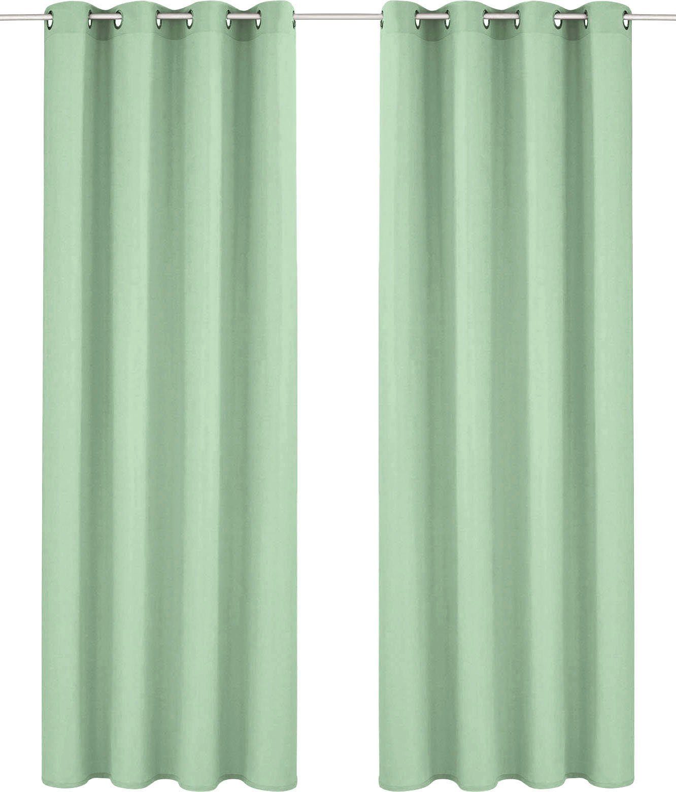 Home affaire Gordijn Parry set van 2, ondoorzichtig, monochroom, basic (2 stuks)