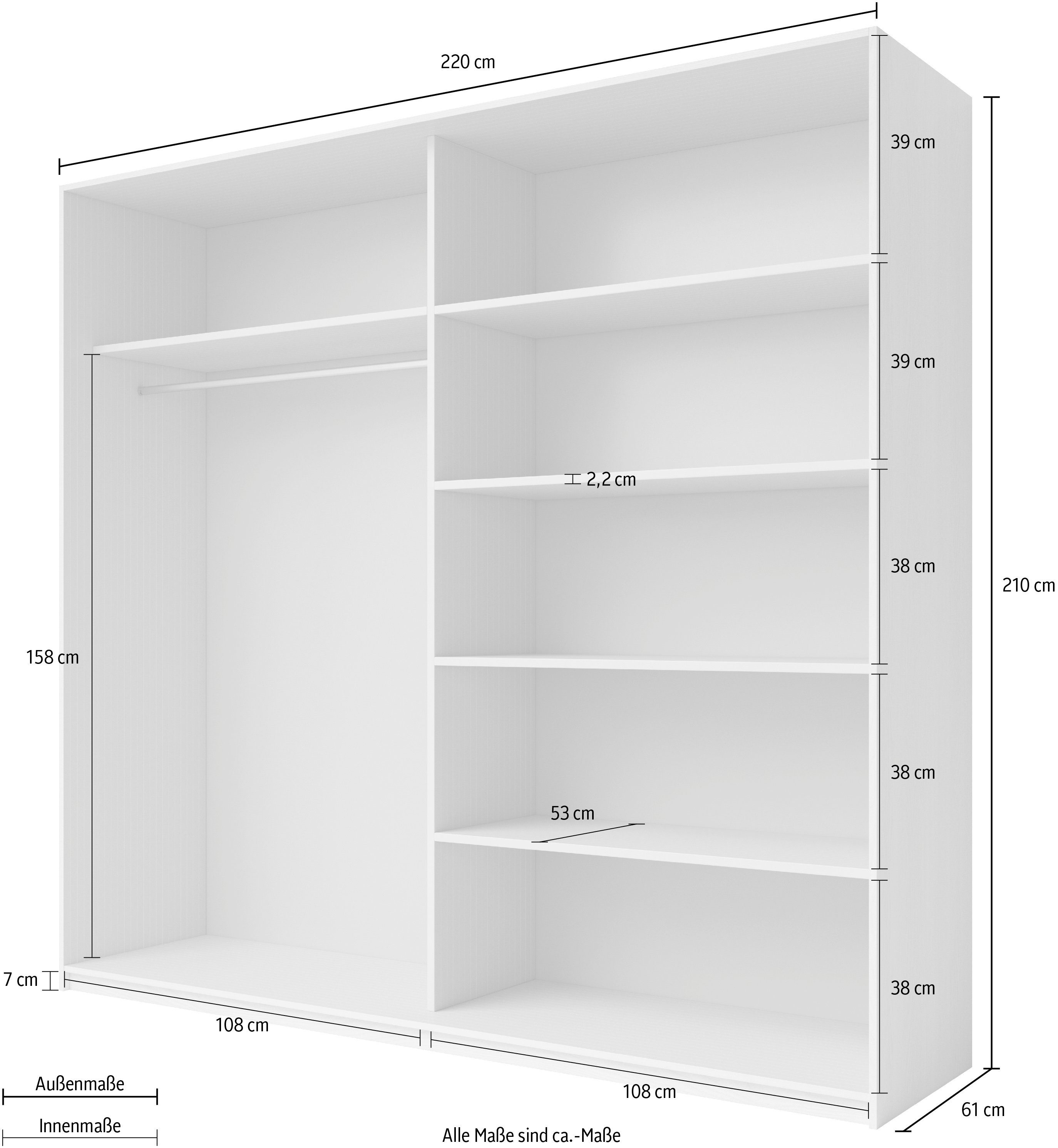 INOSIGN Zweefdeurkast Galaxy kledingkast, linnenkast 200, 220 of 270 cm breed
