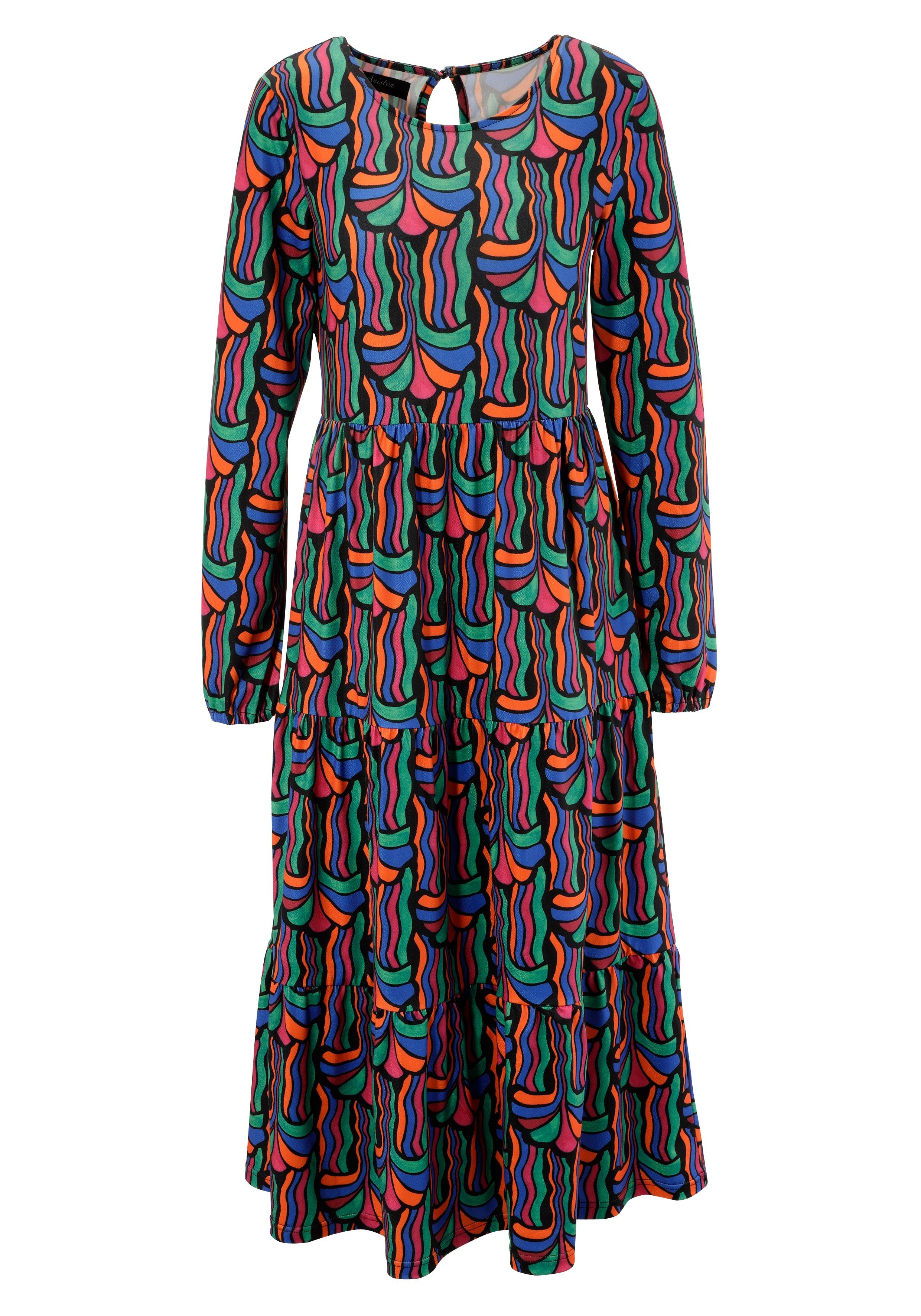 Aniston CASUAL Jerseyjurk met kleurrijke, grafische print