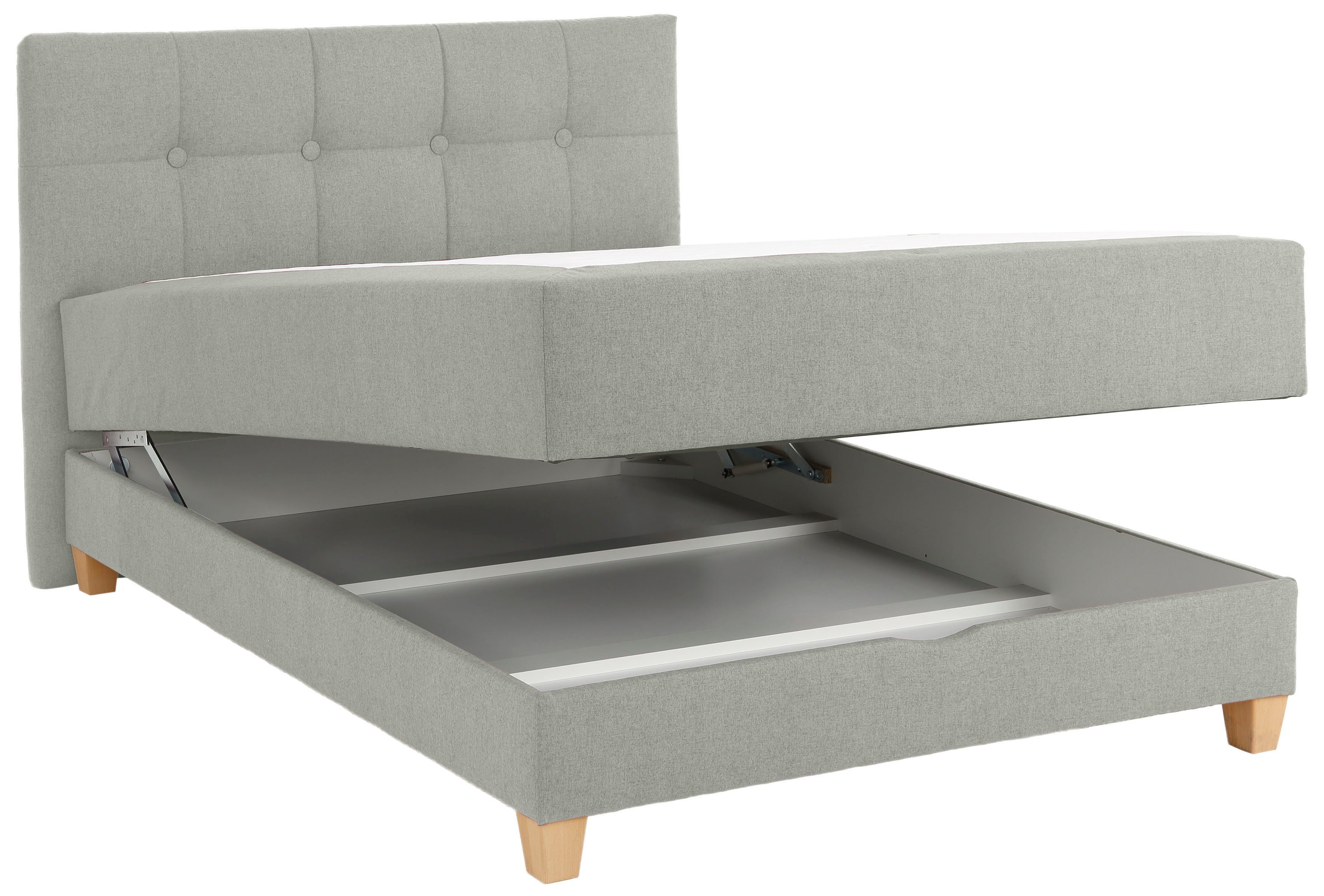 Home affaire Boxspring Lonrai in h2, h3 & h4 en xxl - verlengde 220 cm kiesbaar, incl. topper