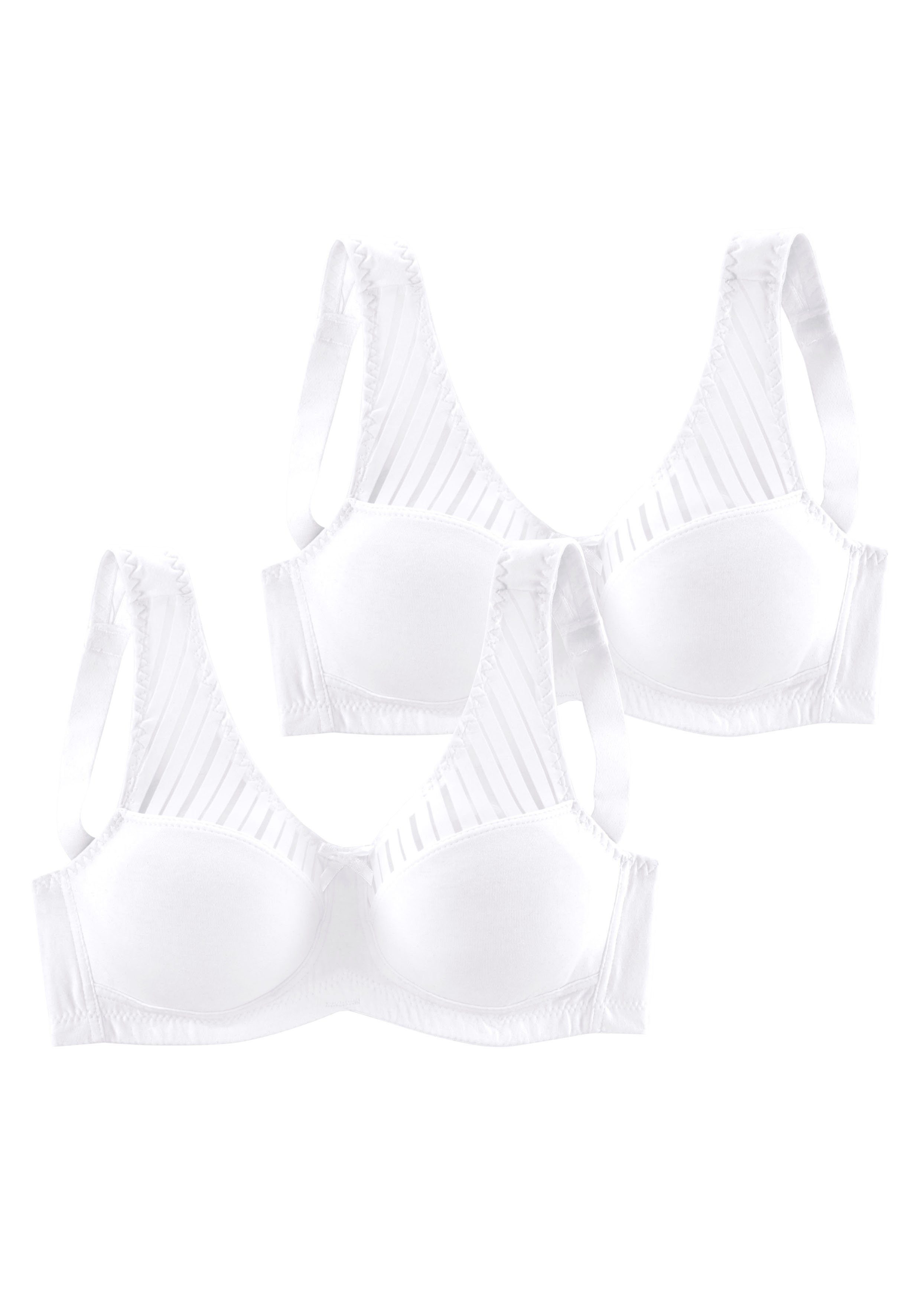 Nuance Soft-bh zonder beugels, met chique gestreept stof (Set van 2)