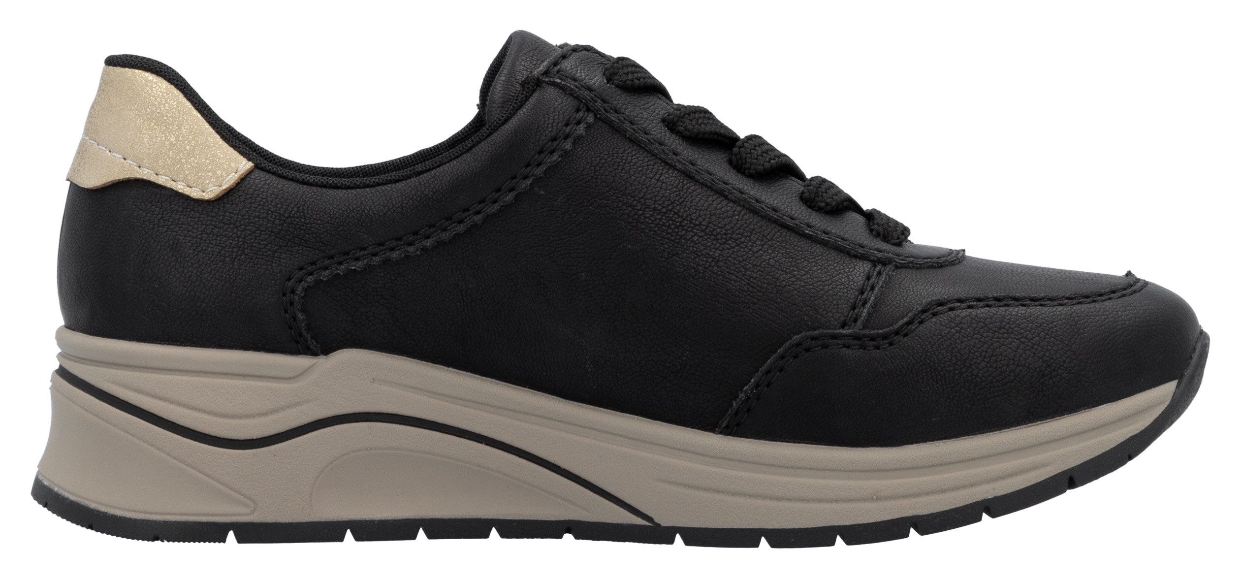 Rieker Sneakers met sleehak , lage schoen, veterschoen, vrijetijdsschoen met zachte inlegzool