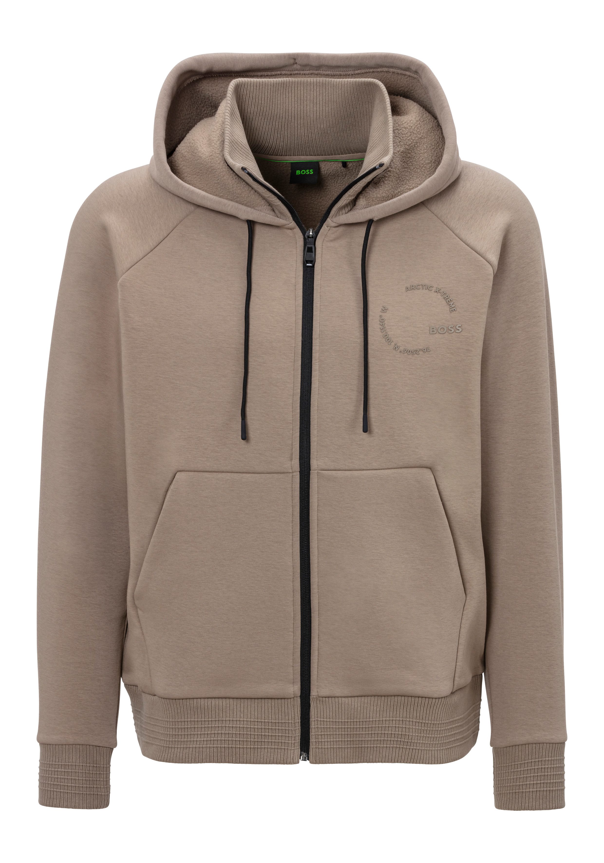 BOSS GREEN Capuchonsweatvest Snuggel met koord