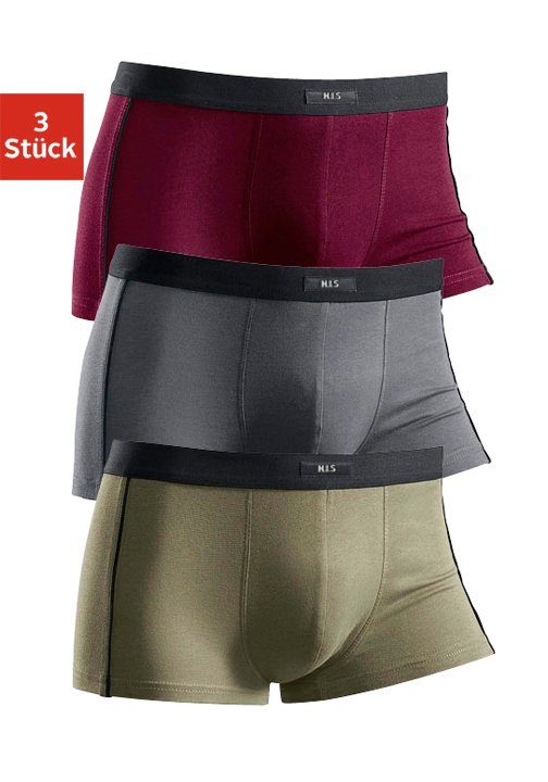 H.I.S Hipster strak zittende boxershorts van katoenmix (set, 3 stuks)