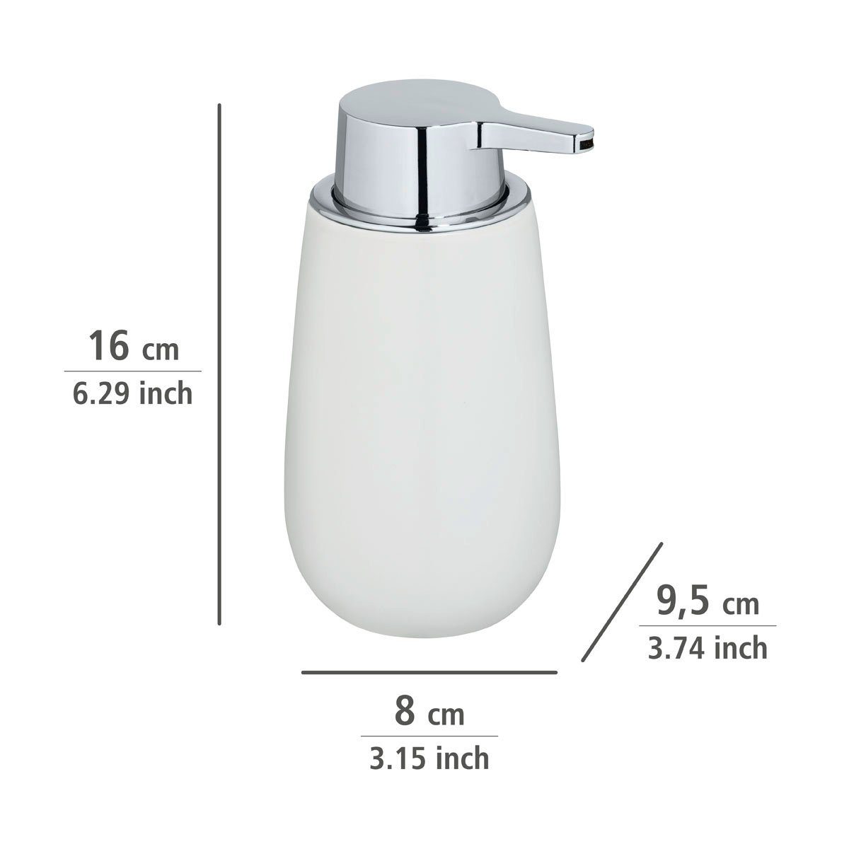 WENKO Zeepdispenser Badi Wit, keramiek, 320 ml (1-delig)
