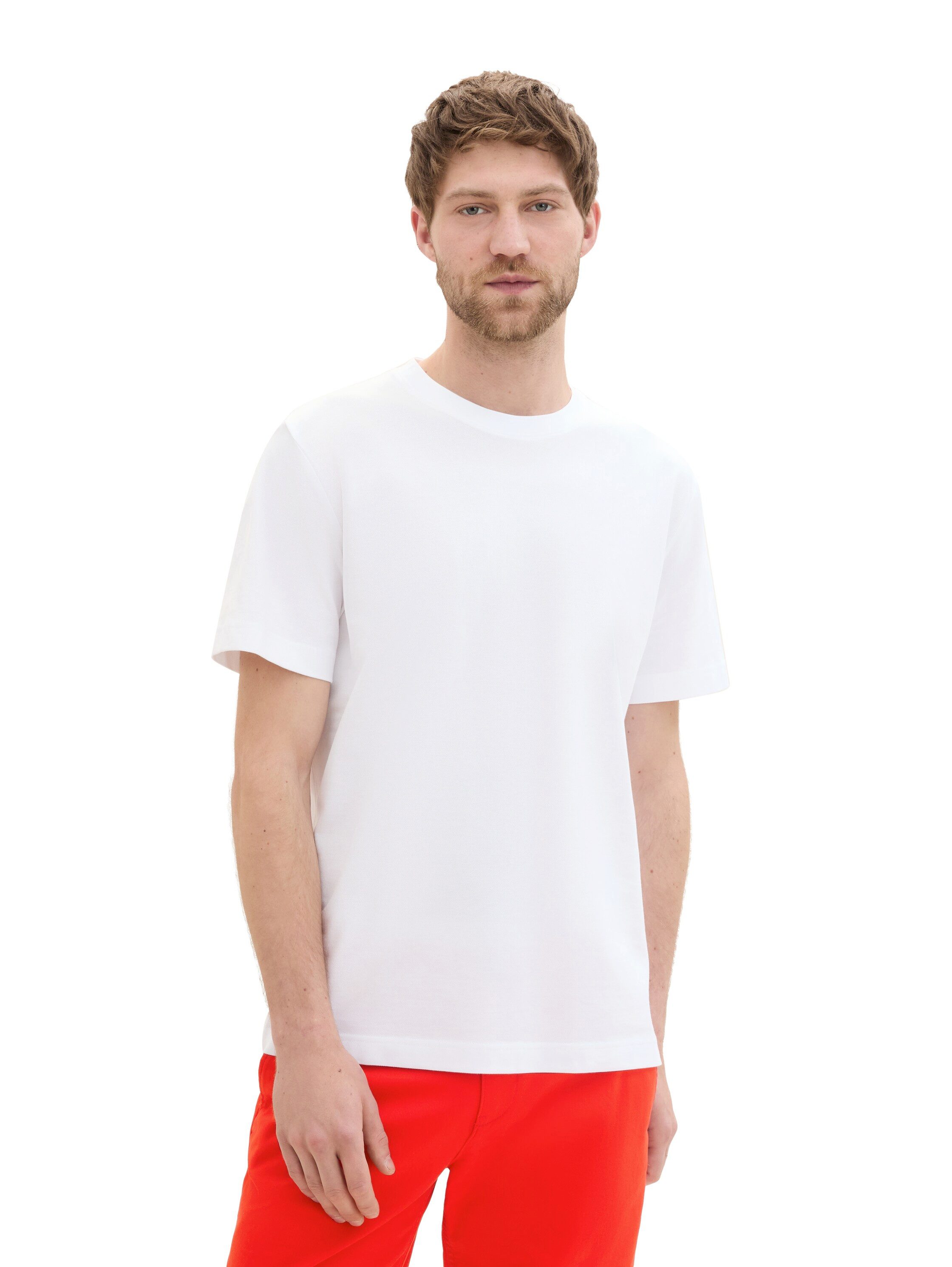 Tom Tailor T-shirt met piqué structuur