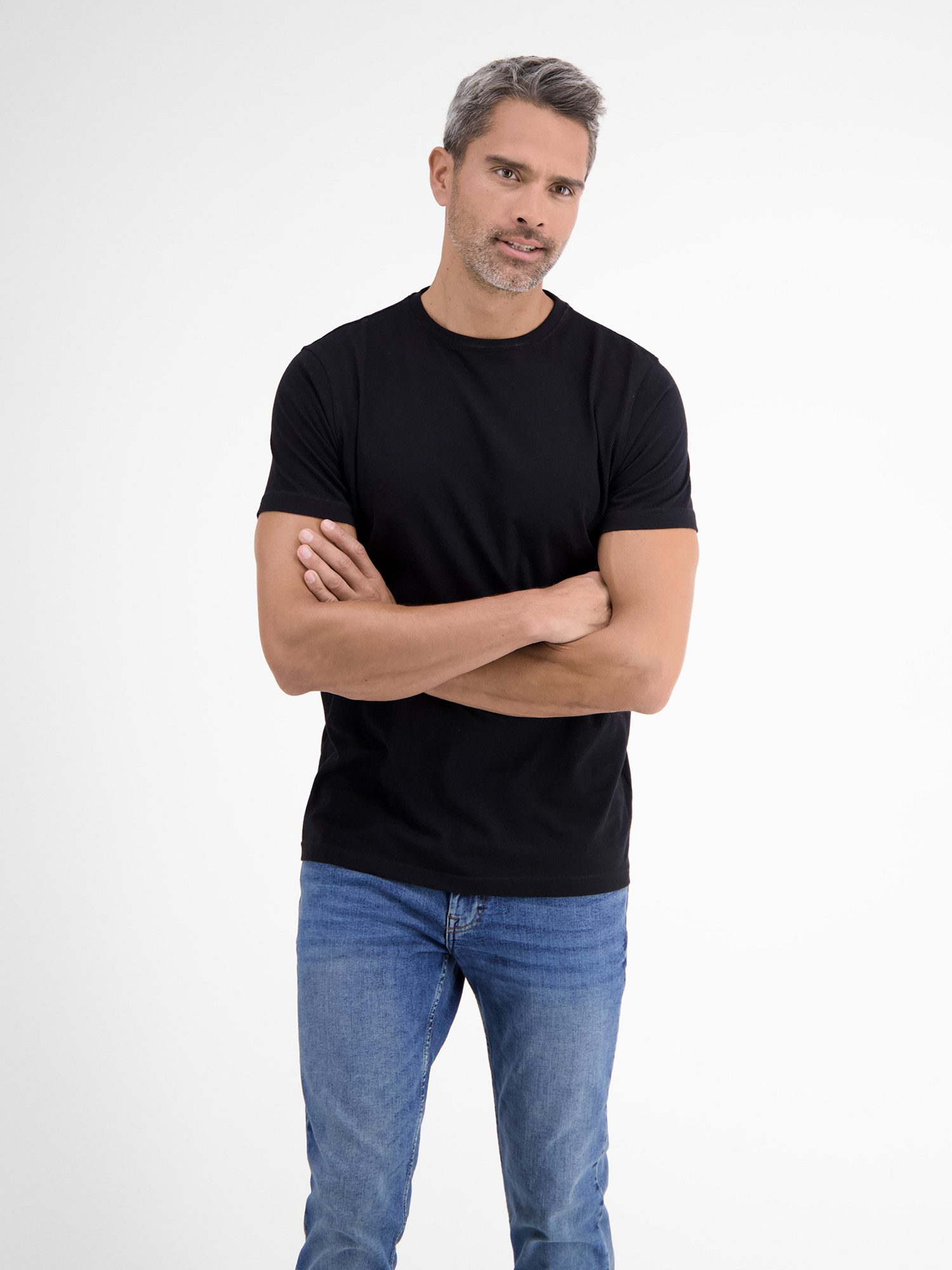 Lerros T-shirt LERROS dubbelpack T-shirt ronde hals in premium katoenkwaliteit