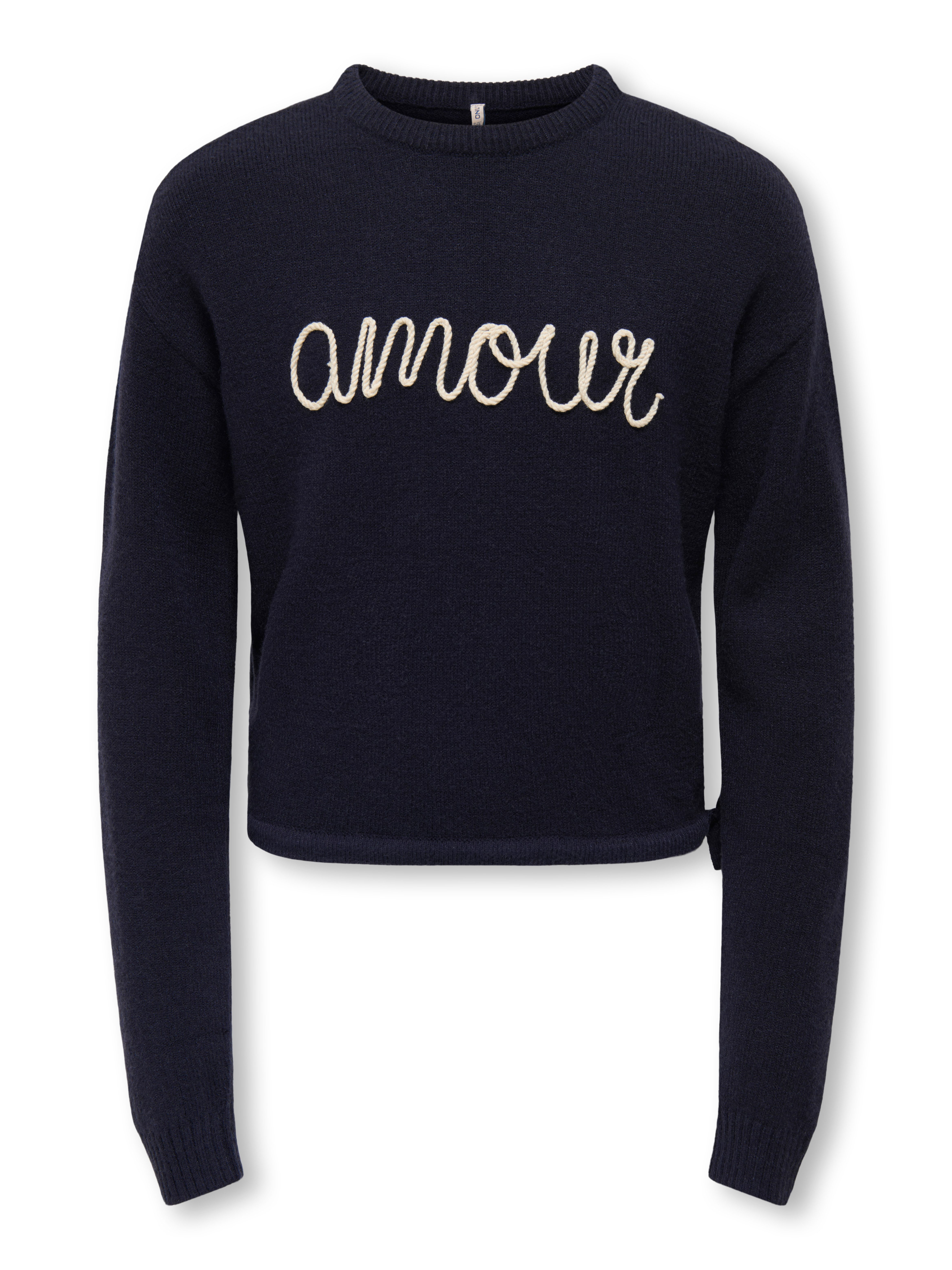 KIDS ONLY Gebreide trui KOGKATIA LS TEXT O-NECK CP KNT