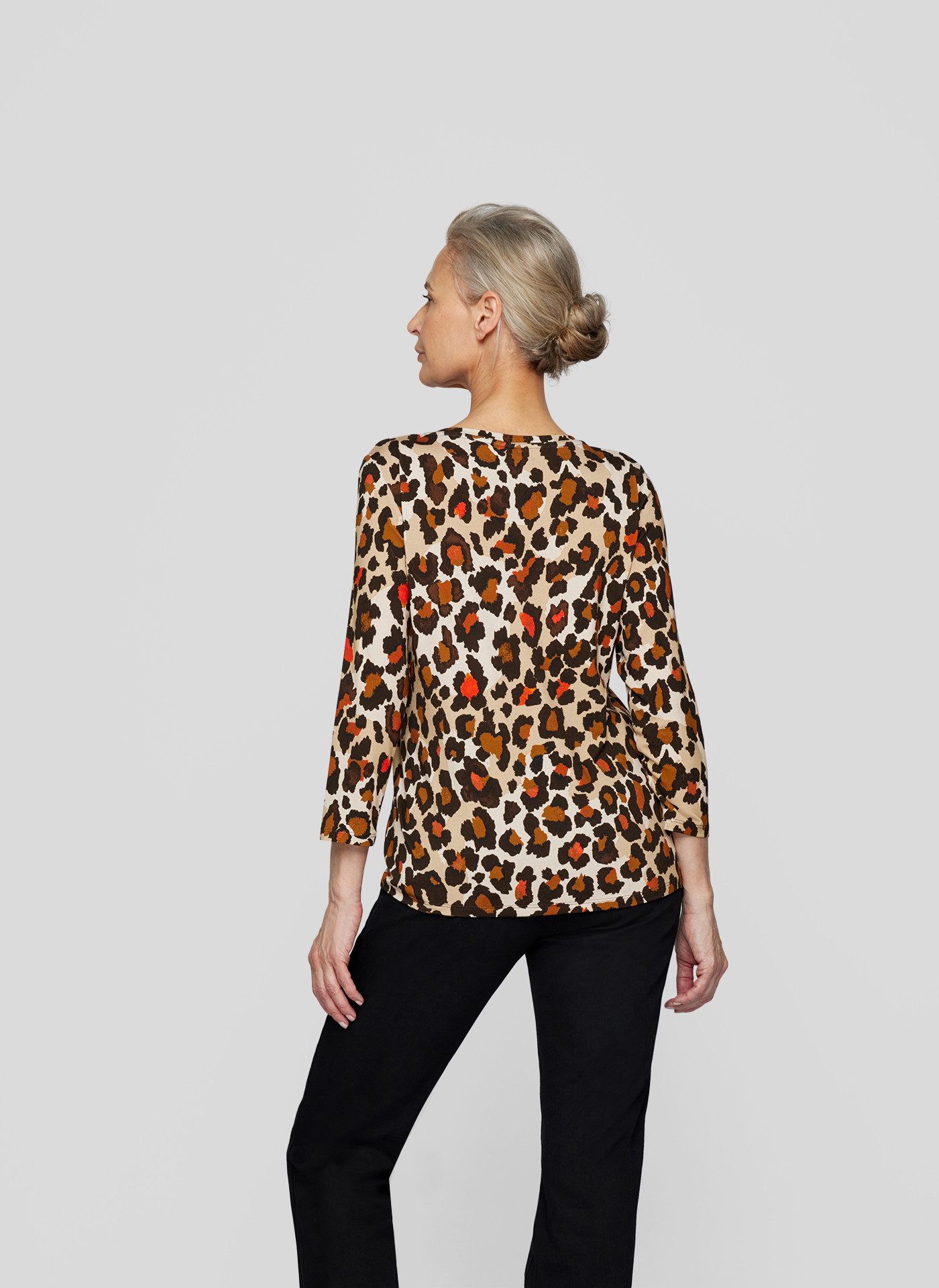 Rabe Shirt met 3/4 mouwen met luipaardprint