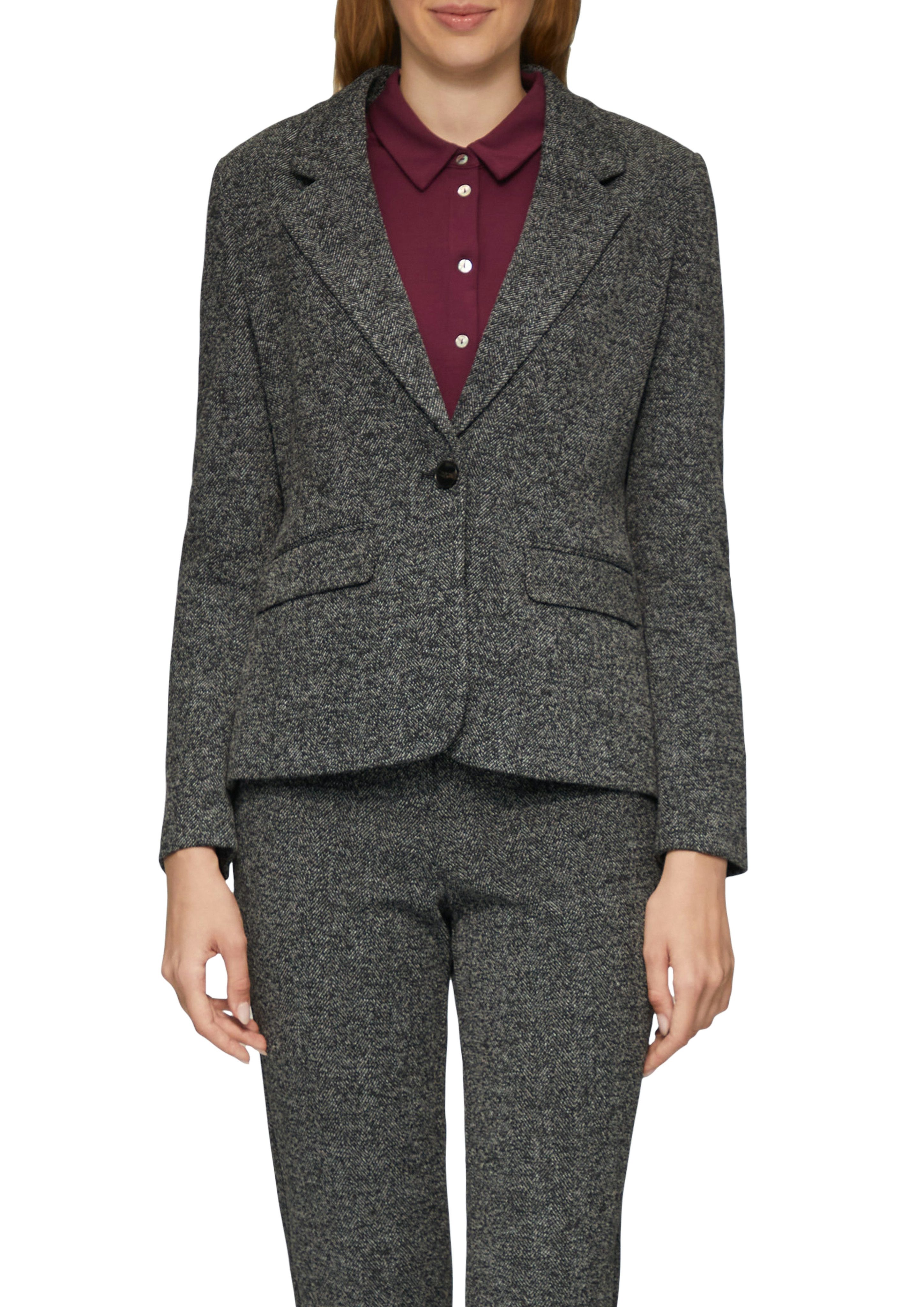 s.Oliver BLACK LABEL Korte blazer met klepzakken aan de voorkant