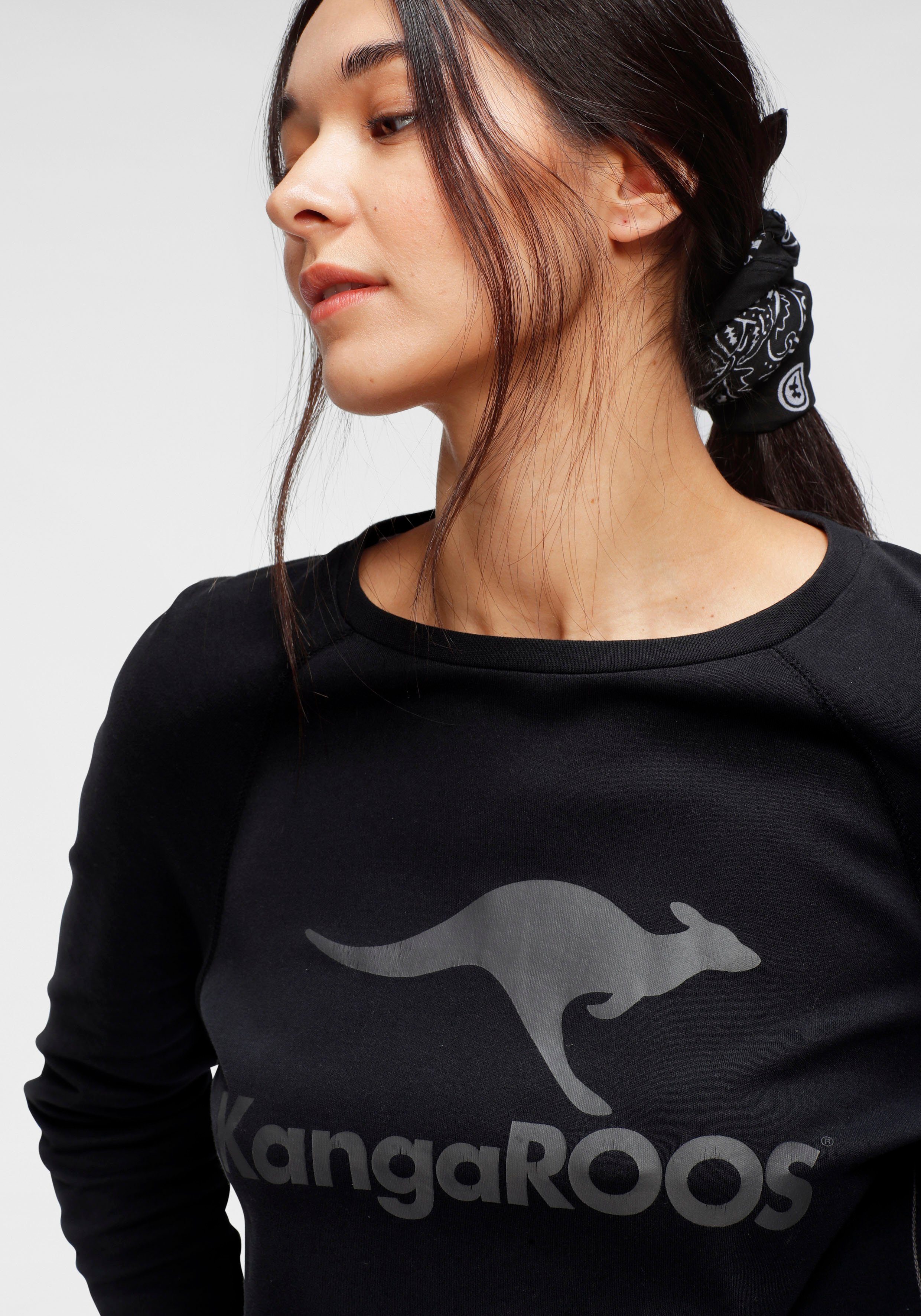 KangaROOS Sweatshirt Lange mouwen, figuurvolgende snit, met print, ronde hals