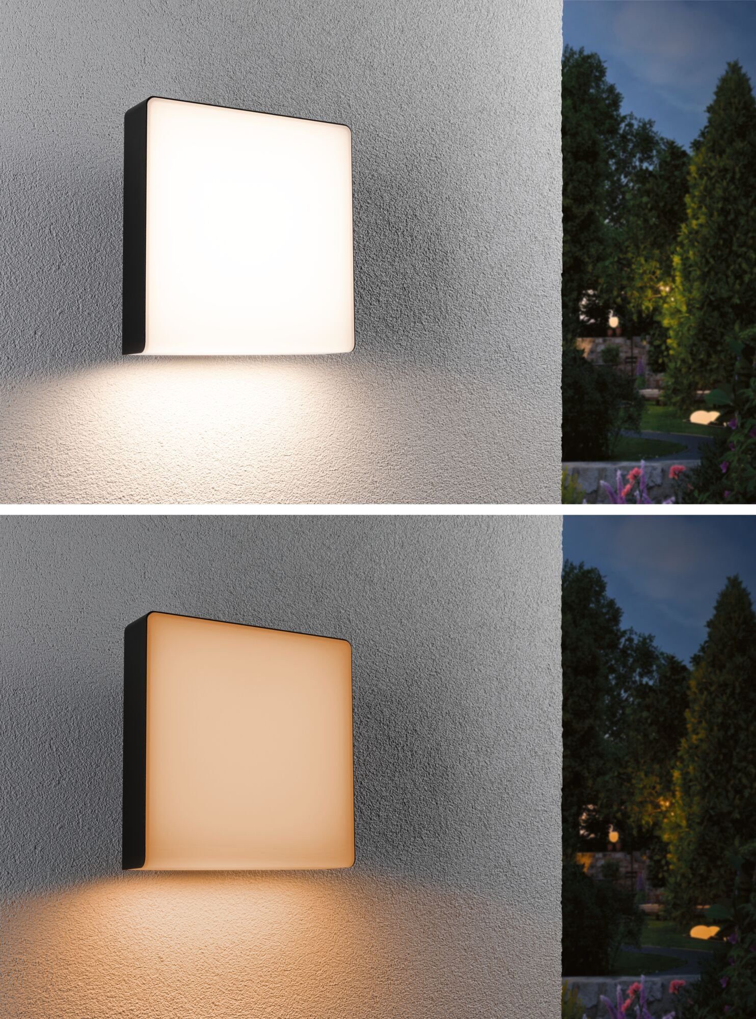 Paulmann Led-wandlamp voor buiten Azalena IP44 250x97mm 8,5W 700lm 230V kunststof, aluminium Smart Home Zigbee 3.0 bewegingssensor met hoogfrequentiesensor (1 stuk)