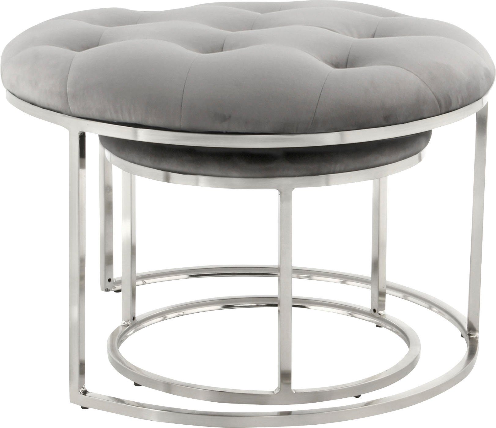 Kayoom Zithoek Kruk Becky 825 2-delige set, ronde vorm, trendy retro-stijl veelzijdig te gebruiken, modern, onderhoudsvriendelijk, ronde vorm (set, 2-delig)