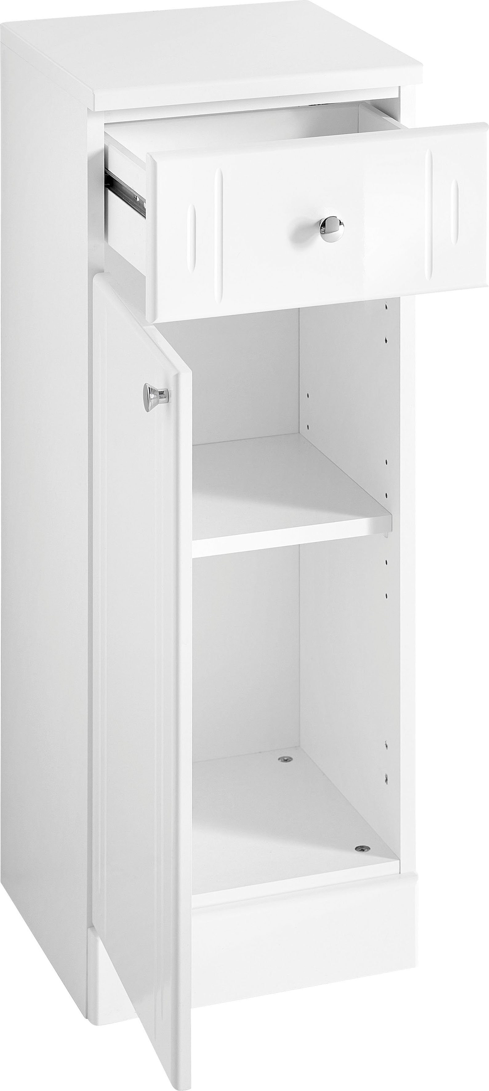 Saphir Onderkast Quickset 955 badkamerkast met 1 deur, 1 lade, 32,5 cm breed