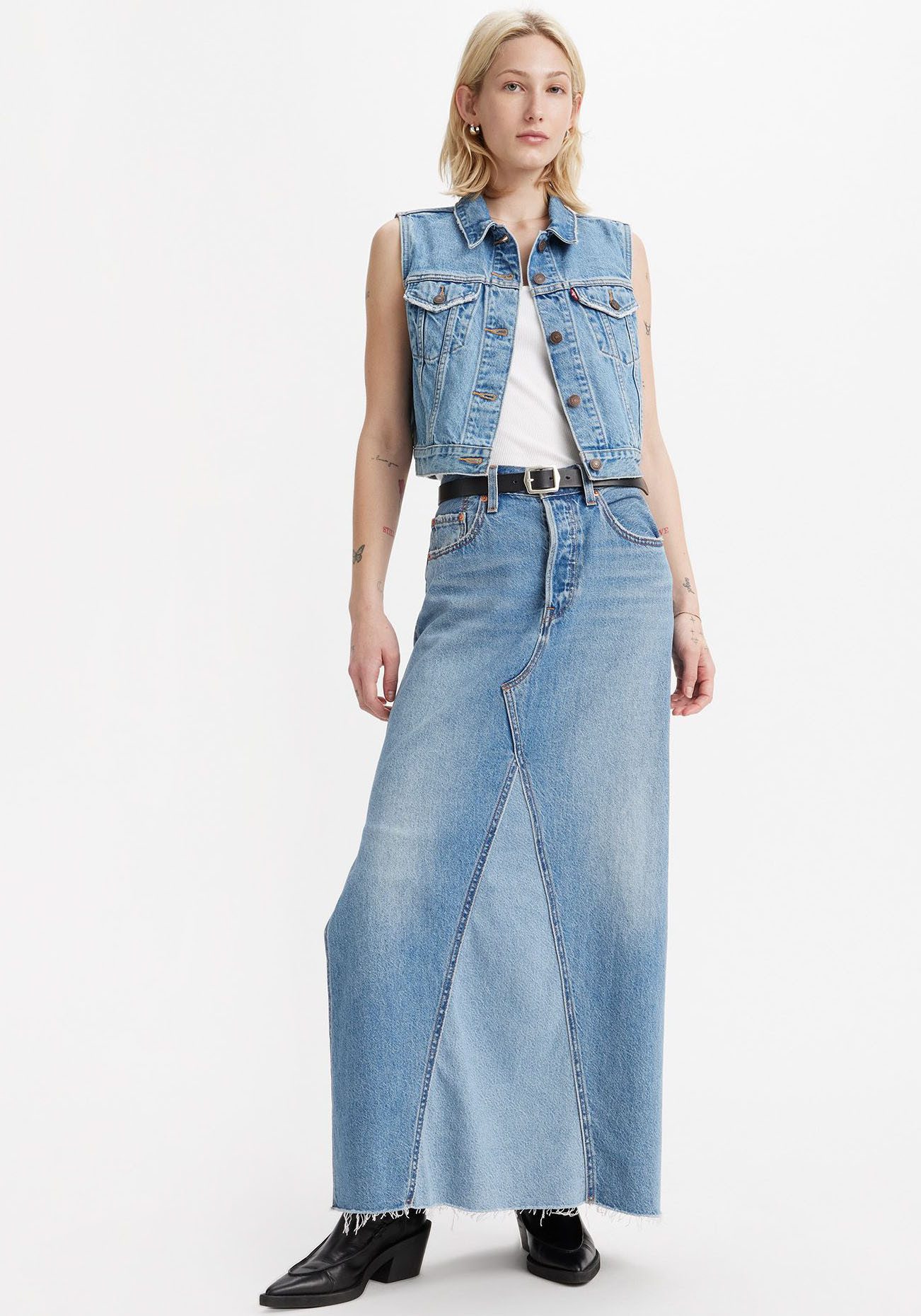 Levi's® Jeans rok ICONIC LONG SKIRT in five-pocketsstijl