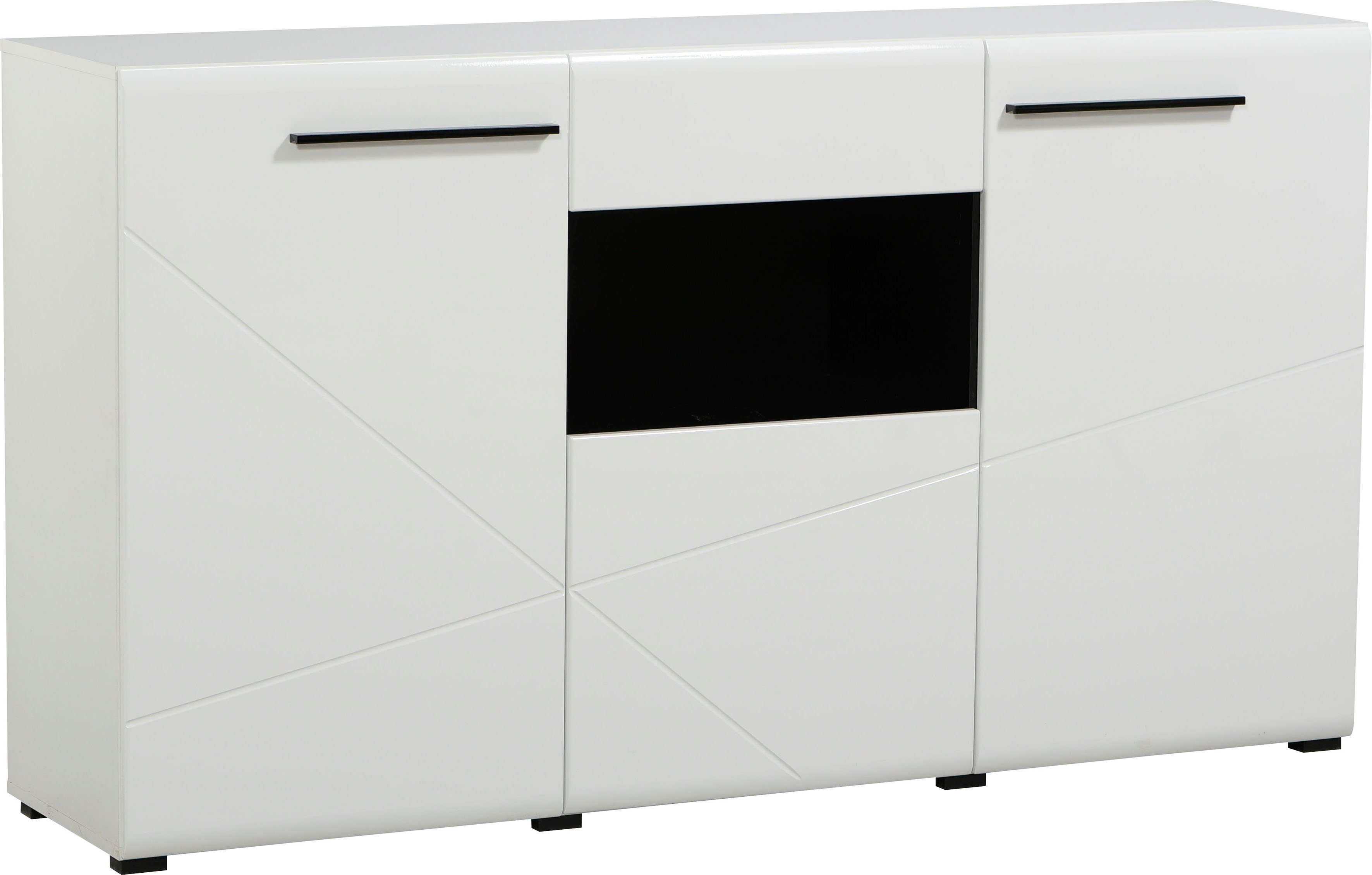 INOSIGN Wandmeubel Trentino inclusief vitrinekast, lowboard, highboard, wandplank en commode (set, 5-delig)