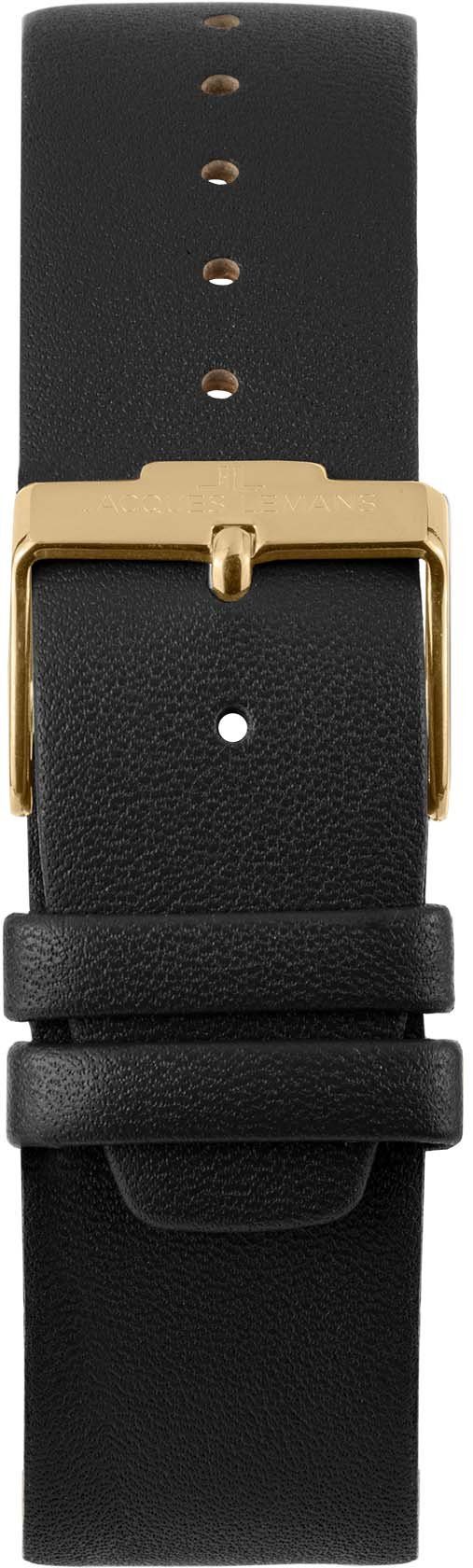 Jacques Lemans Kwartshorloge Monaco, 42-9E Polshorloge, dameshorloge, crystexglas, leren armband