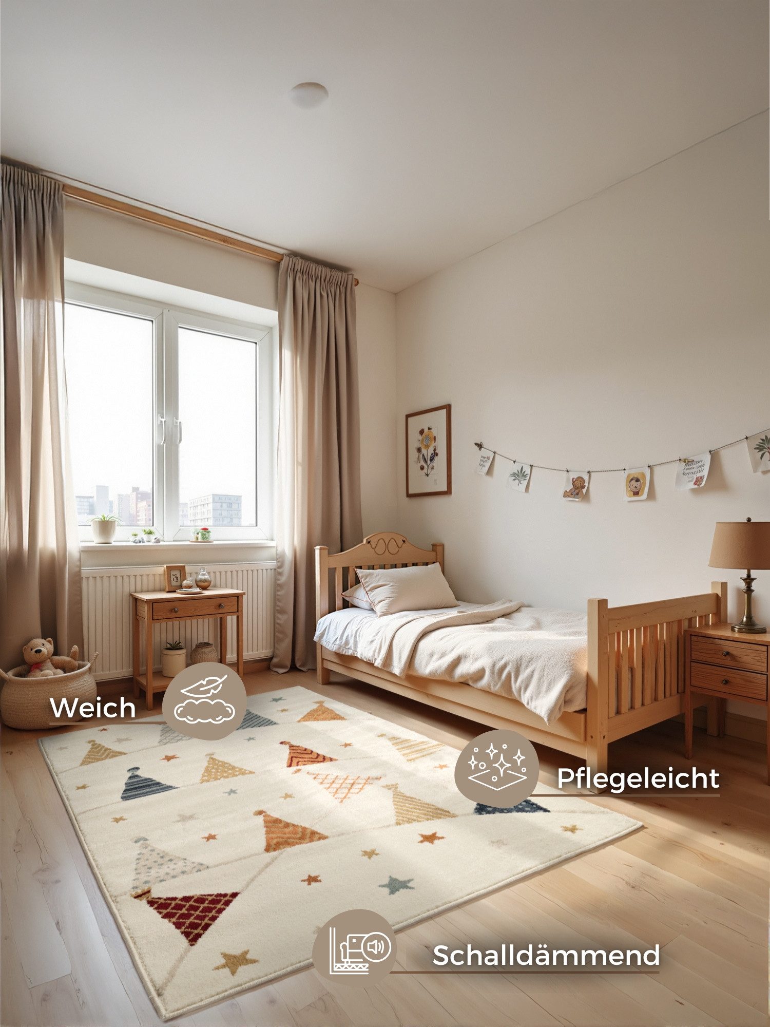 HANSE Home Kindervloerkleed Kids Party Speeltapijt, stevig, kinderkamer, kortpolig, speelondergrond