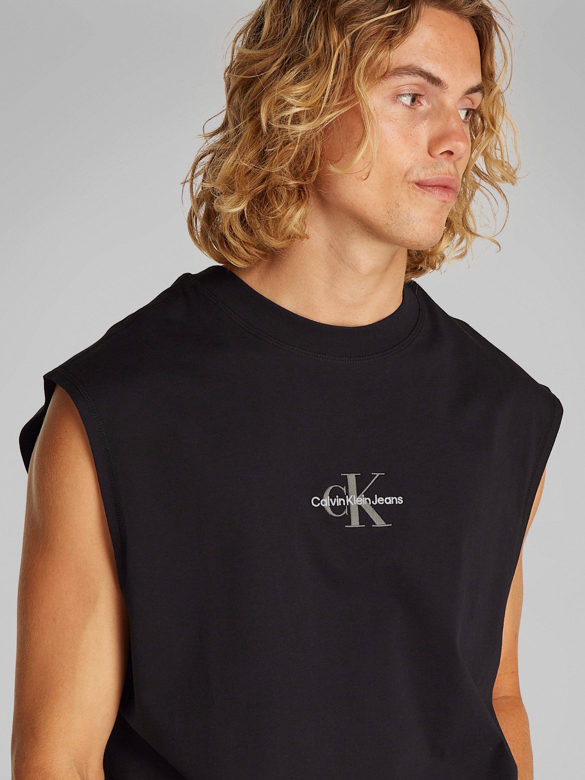 Calvin Klein Shirt met ronde hals MONOLOGO SLEEVELESS TEE