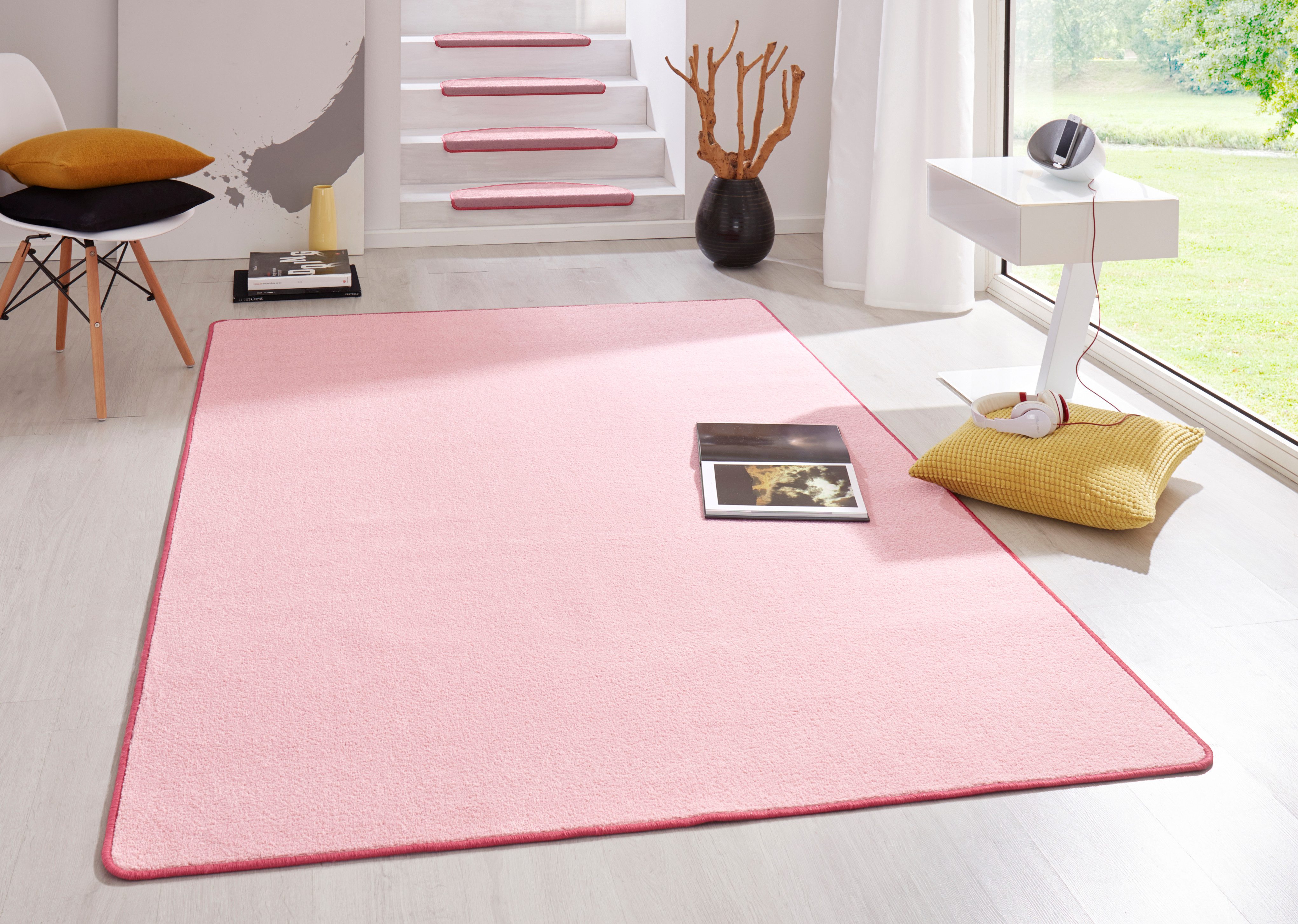HANSE Home Vloerkleed Fancy Kortpolig, loper, effen, geketteld, woonkamer, slaapkamer, eetkamer
