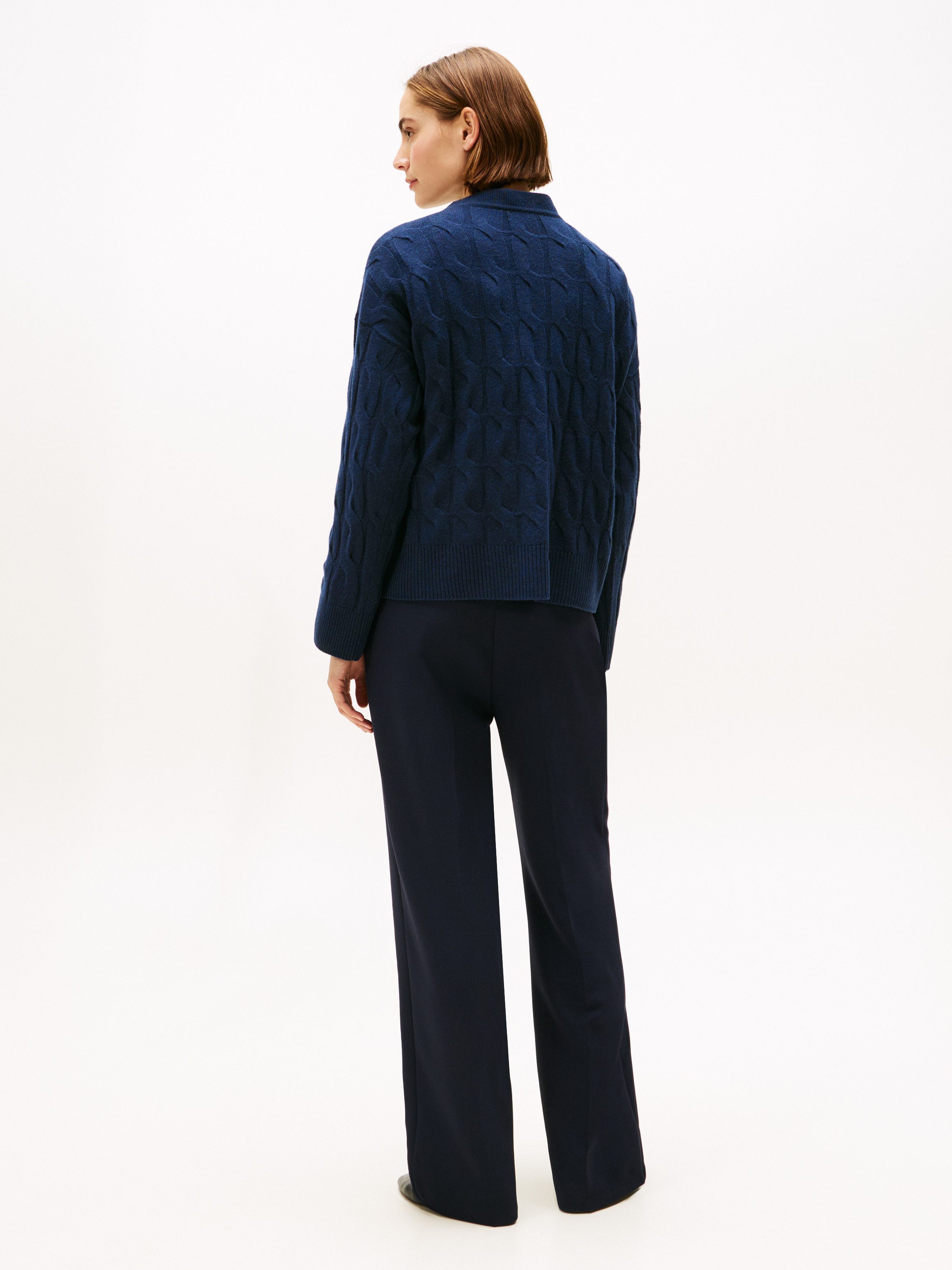 Tommy Hilfiger Vest SOFT WOOL CABLE CARDIGAN met kabelpatroon, van zuivere wol