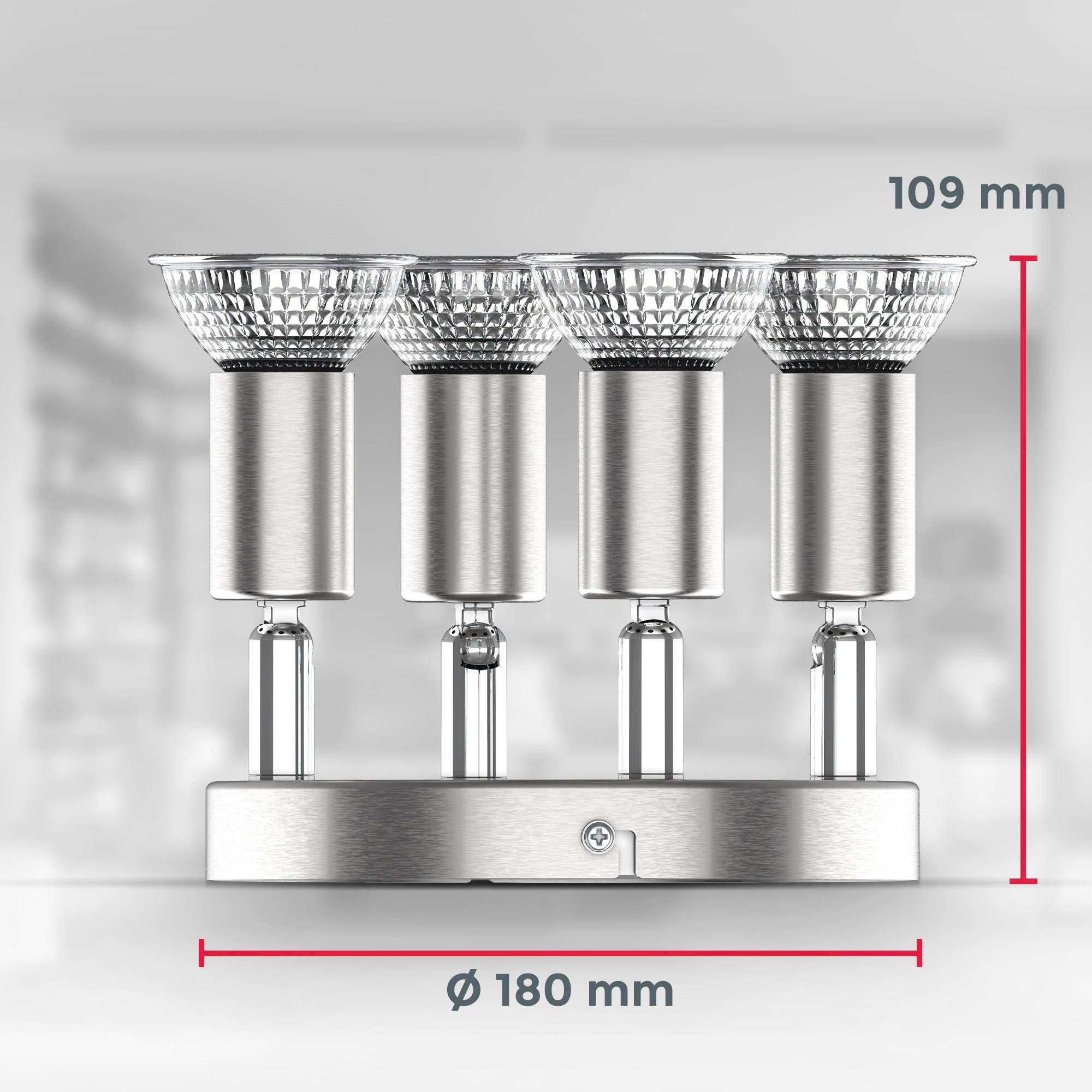 B.K.Licht Plafondspotje draaibare led plafondlamp, incl. lichtbron, warmwit, rond (1 stuk)