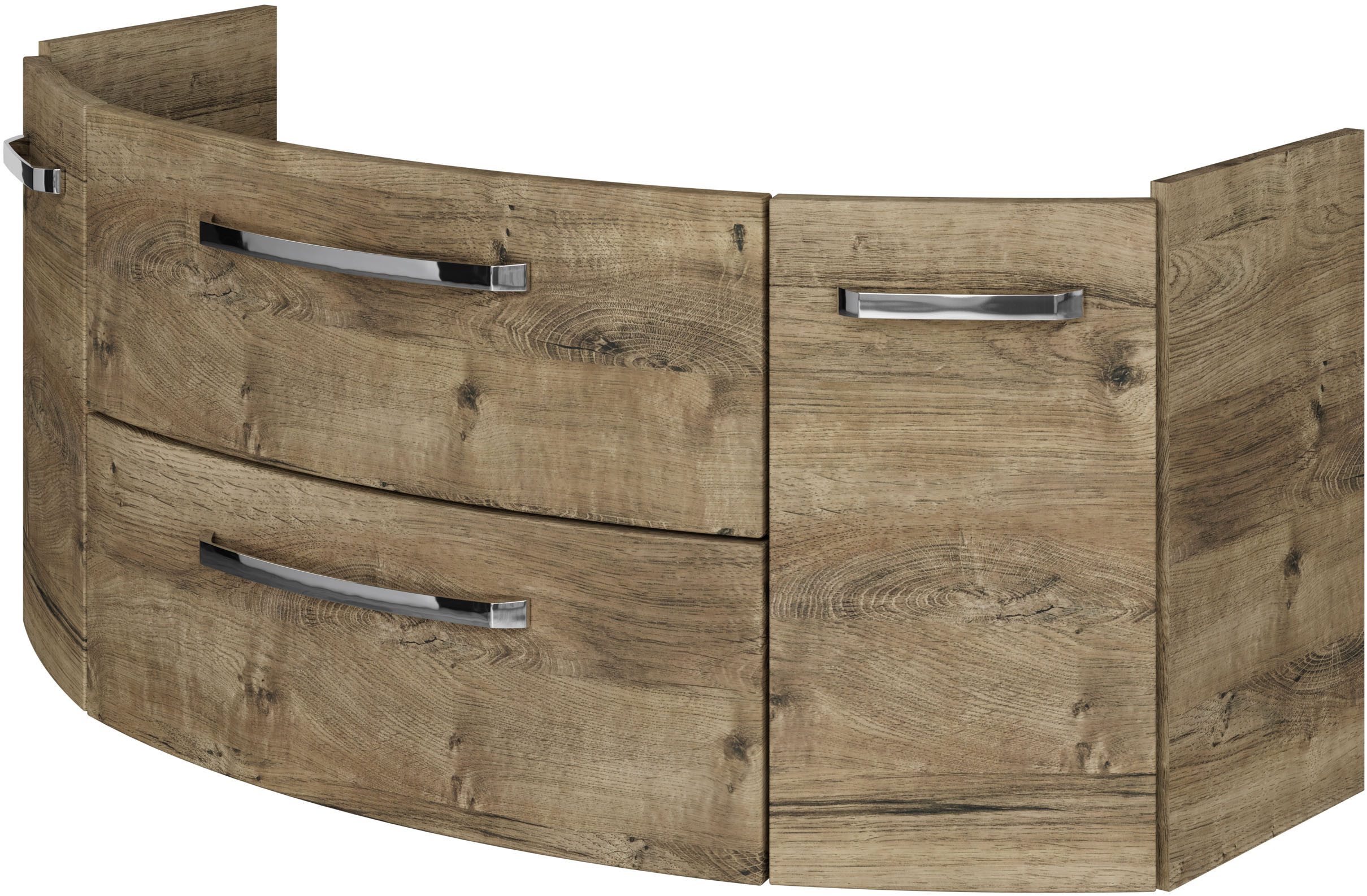Saphir Wastafelonderkast Serie 4010 keramische wastafel met onderkast, 120,5 cm breed Waskamer met 2 deuren, 2 lades, badkamermeubelset met wastafel