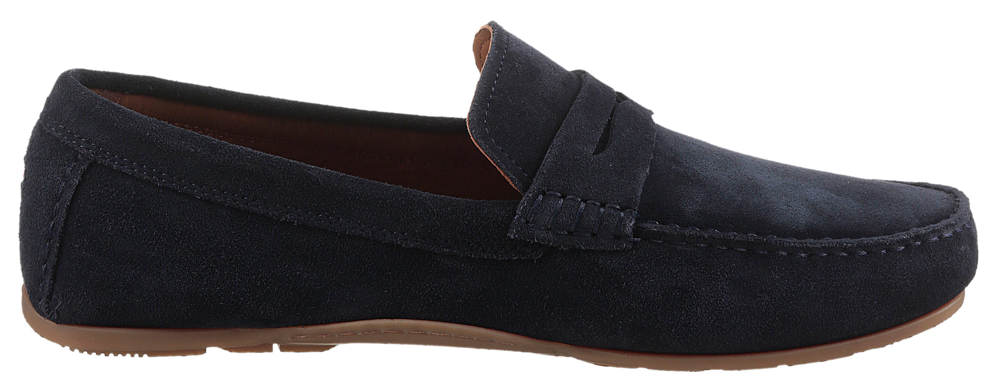 Tommy Hilfiger Instappers CASUAL HILFIGER SUEDE DRIVER , loafers, businessschoen, mocassin met sierriem, smalle vorm